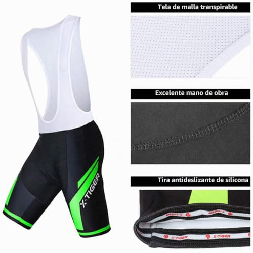 Detalle de X-TIGER Conjunto Ciclismo Hombre: Maillot y Culotte con acolchado 5D y secado rápido