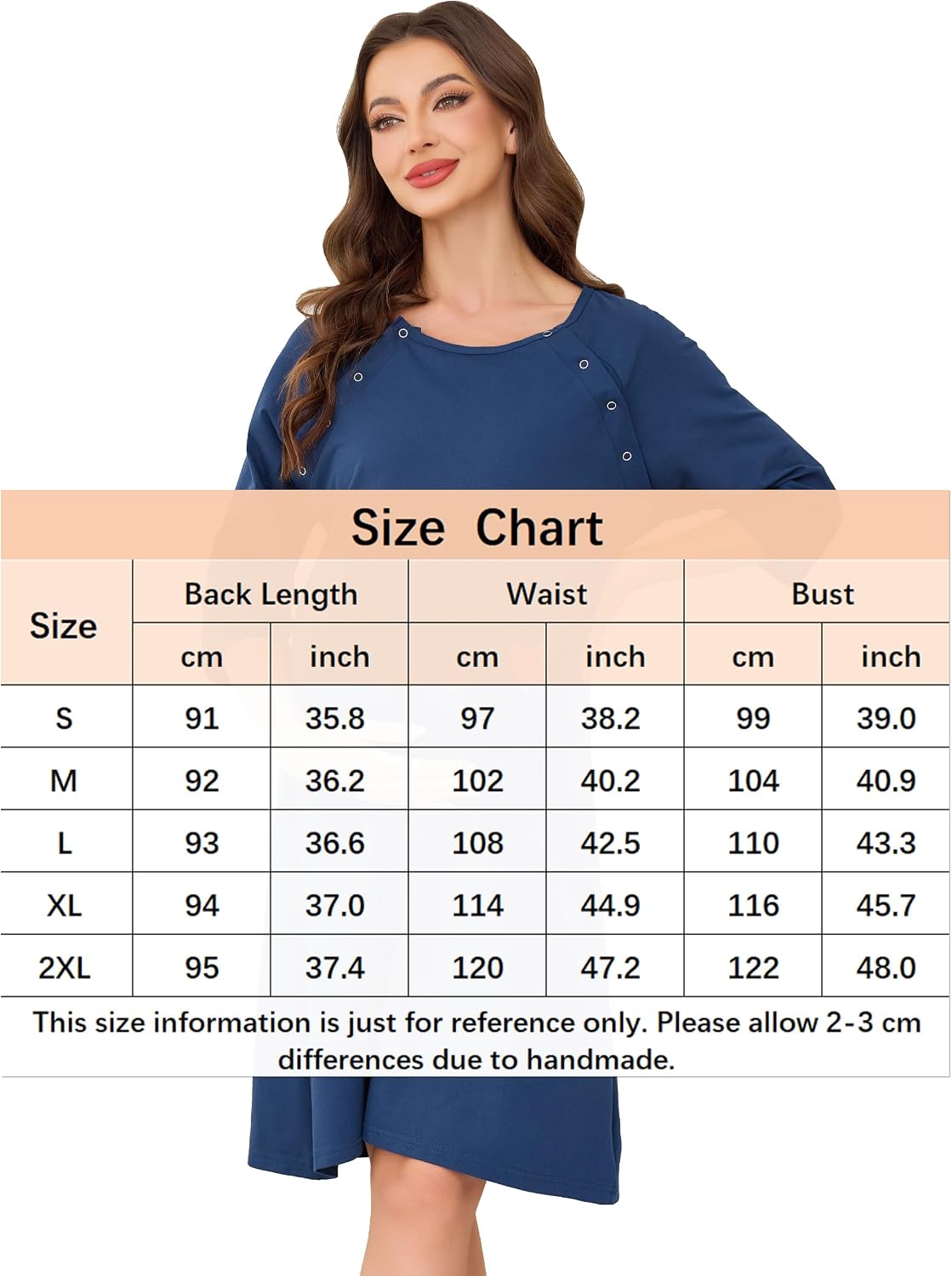 Thumbnail 5 de Vlazom 3 in 1 Cotton Nursing Nightgown: Comfortable Maternity & Hospital Wear