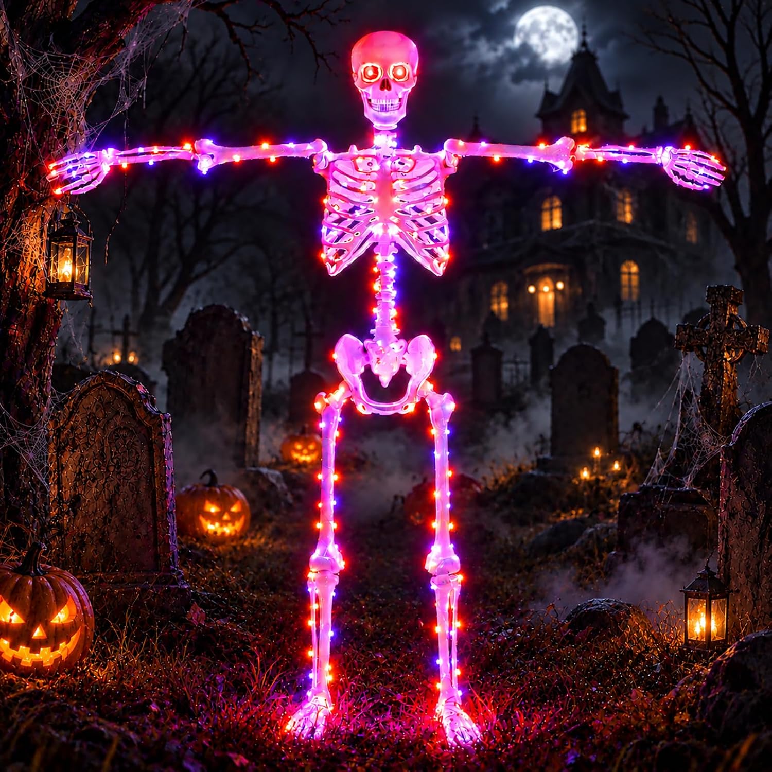 Detalle de Starweeks Starweeks-102-FT 135 cm Light-Up Poseable Halloween Skeleton