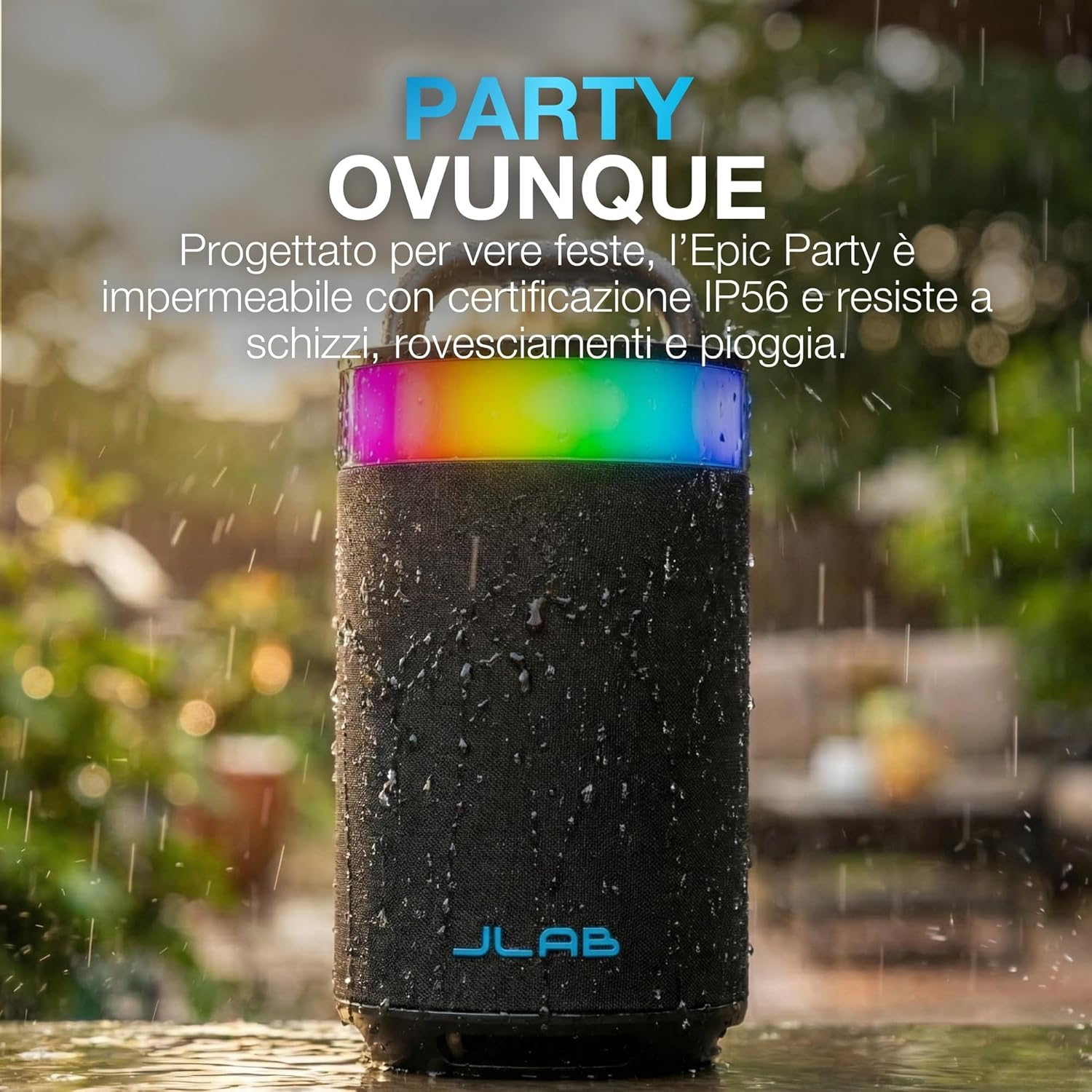 Thumbnail 6 de JLab Epic Party altoparlante Bluetooth portatile con suono 360°, luci RGB e IP56
