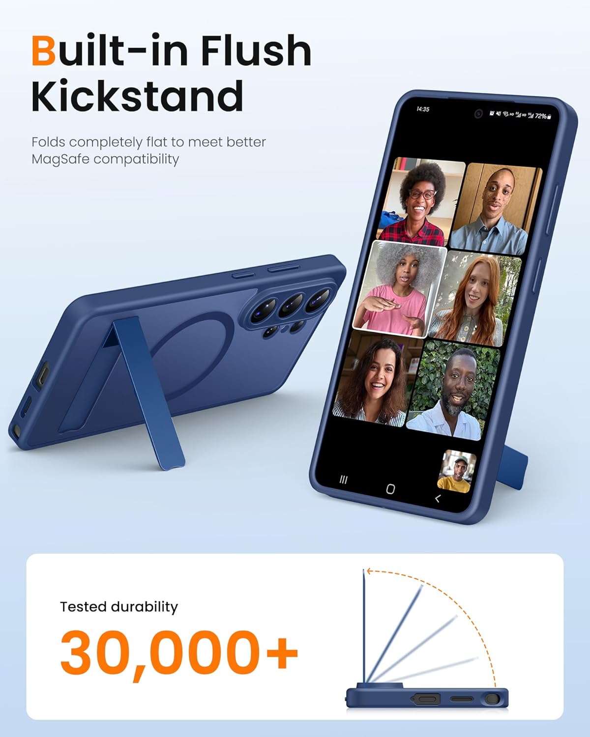 Thumbnail 3 de SIXBOX Rugged MagSafe-Compatible Case with Stand for Samsung Galaxy S26 Ultra (Blue)