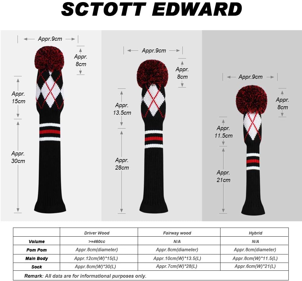 Detalle de Scott Edward golf club covers, acrylic knit