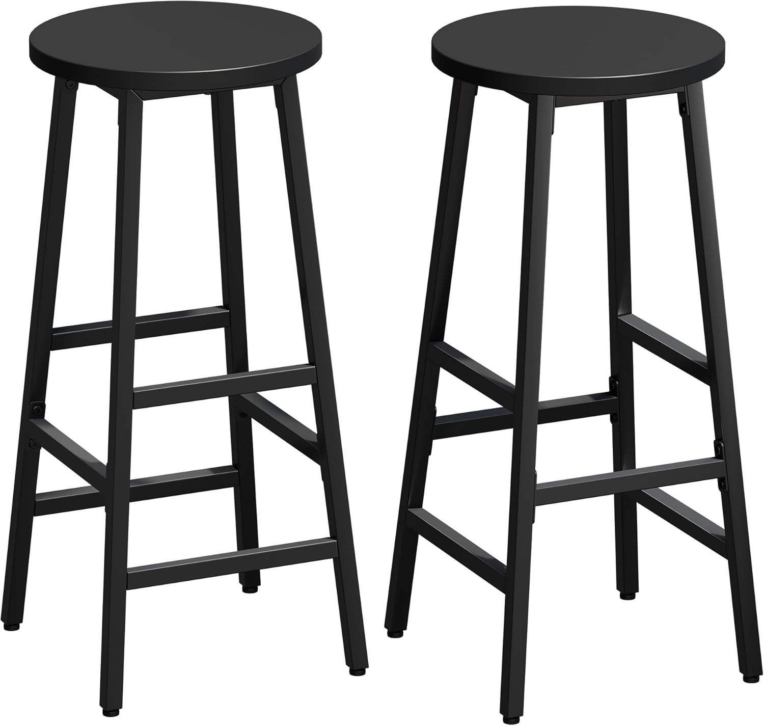Detalle de YOUDENOVA Set 2 sgabelli da bar in stile industriale, 71 cm, struttura legno e metallo, nero