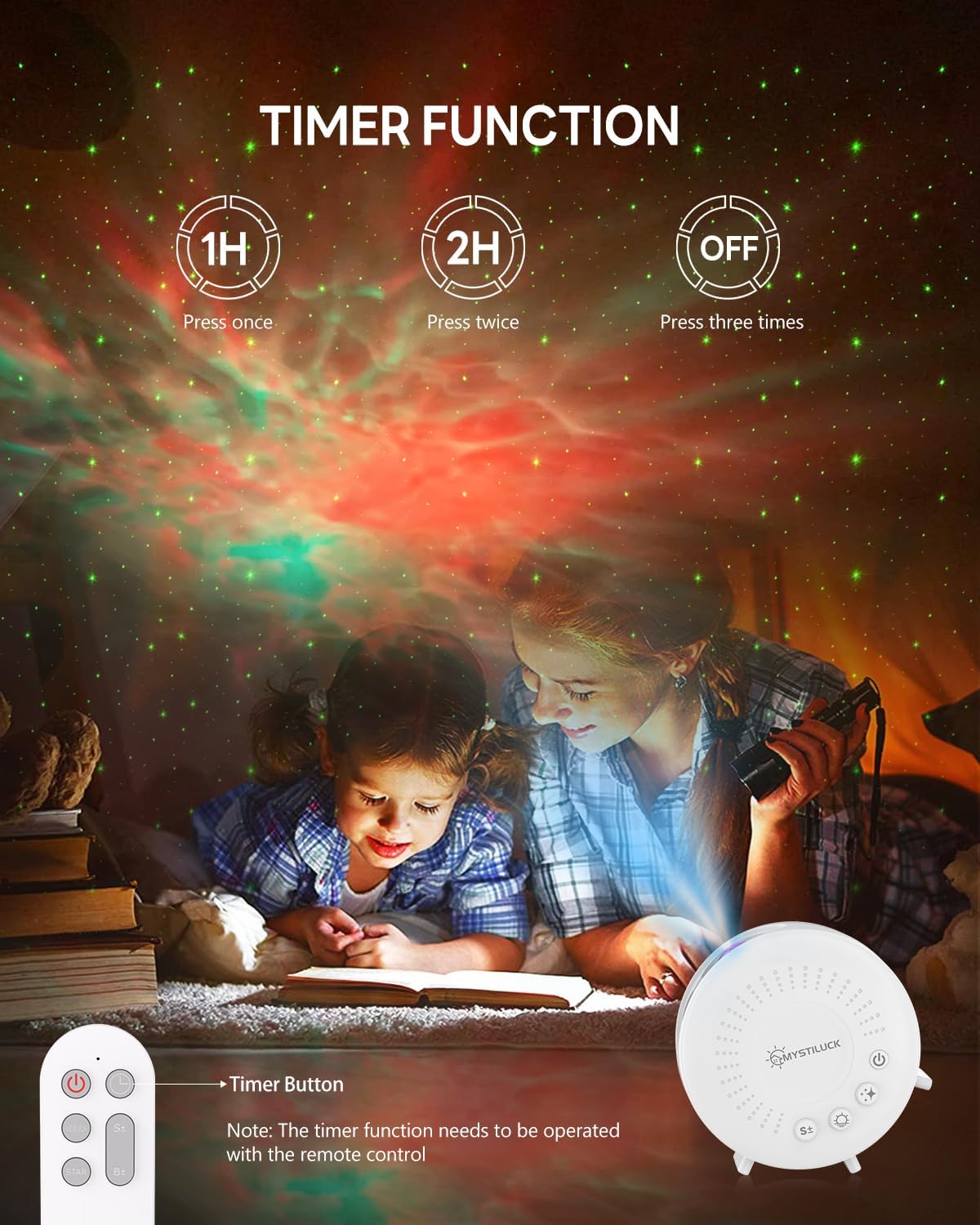 Thumbnail 3 de MYSTILUCK Galaxy Star Projector LED Night Light