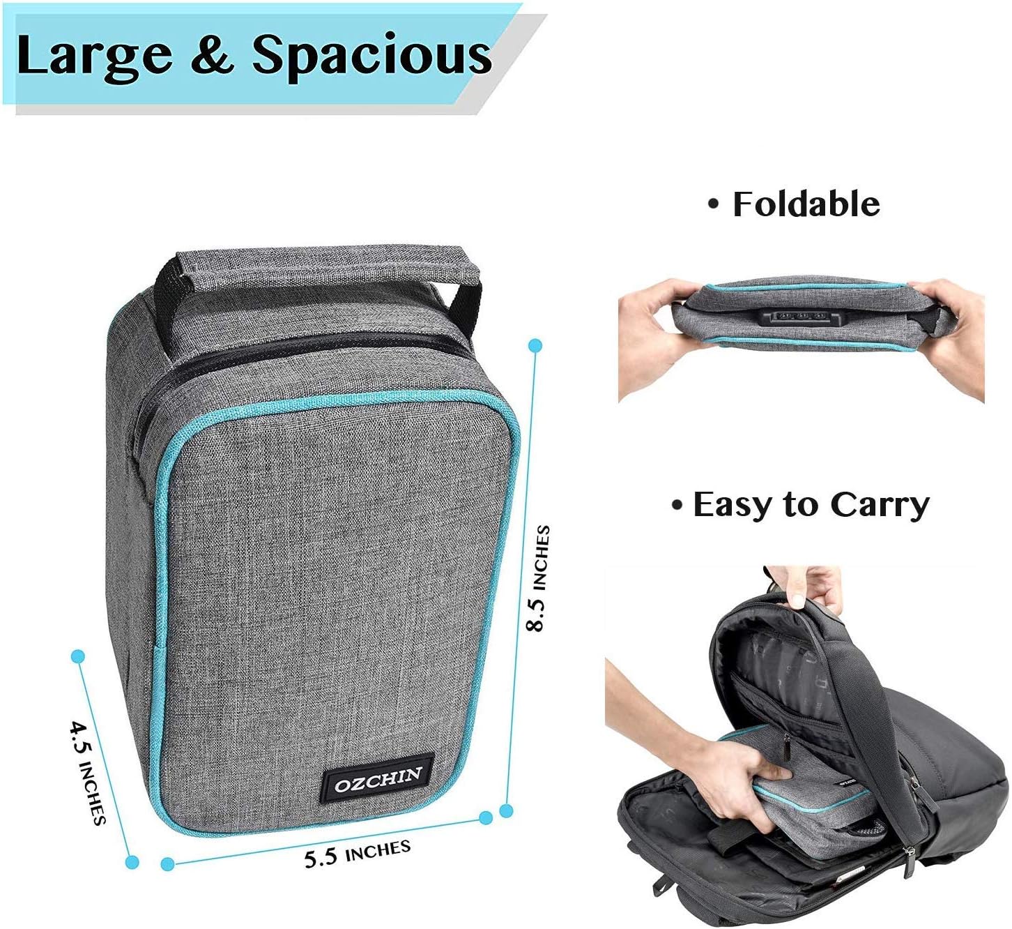 Thumbnail 4 de OZCHIN Smell Proof Bag with Combination Lock – 8.5" x 5.5" x 4.5" Odorless Storage Case