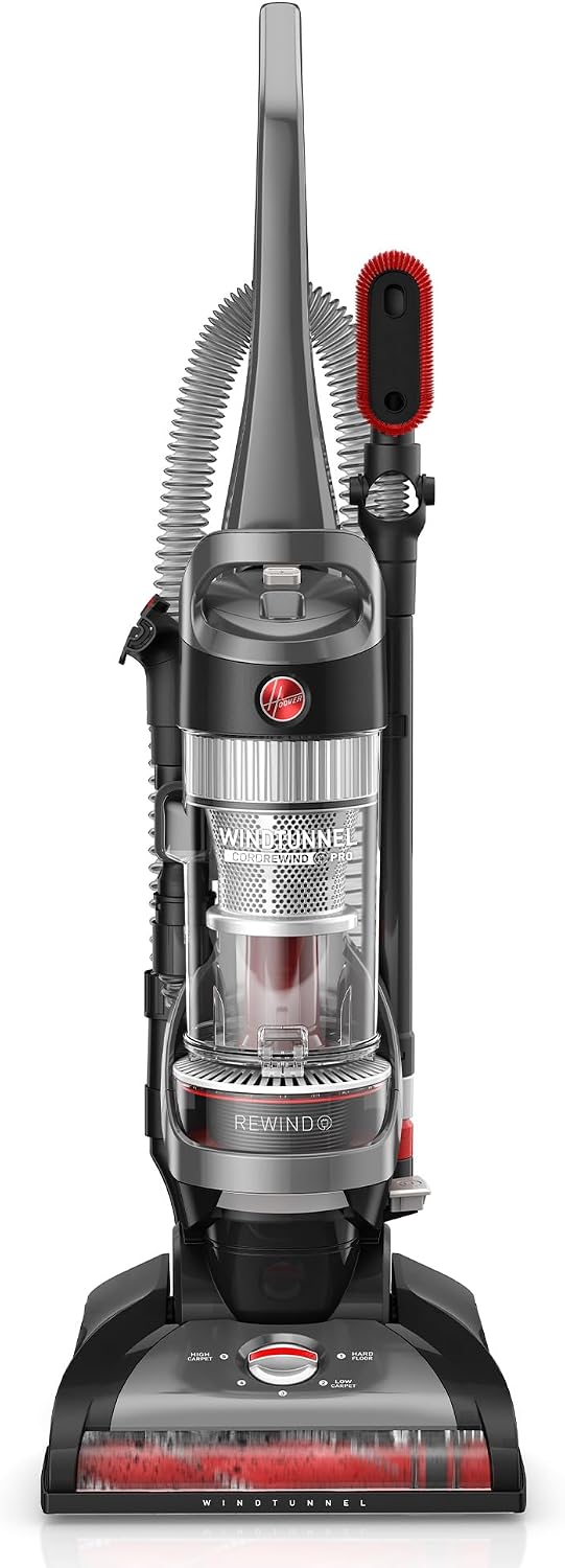 Detalle de Hoover WindTunnel Cord Rewind Pro bagless corded upright vacuum with automatic cord rewind