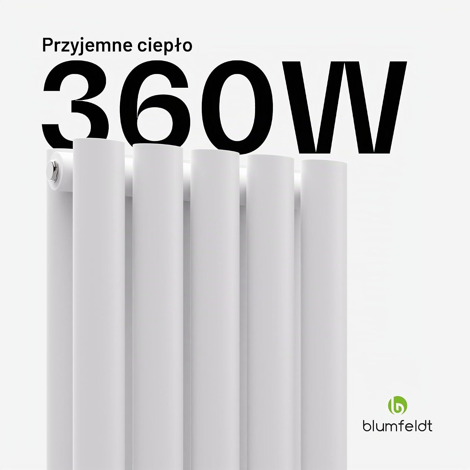 Detalle 2 de blumfeldt Tallheo SAN2-Bl-Th-Dble-Wh – grzejnik ścienny 360 W, biały, 60 × 30 cm