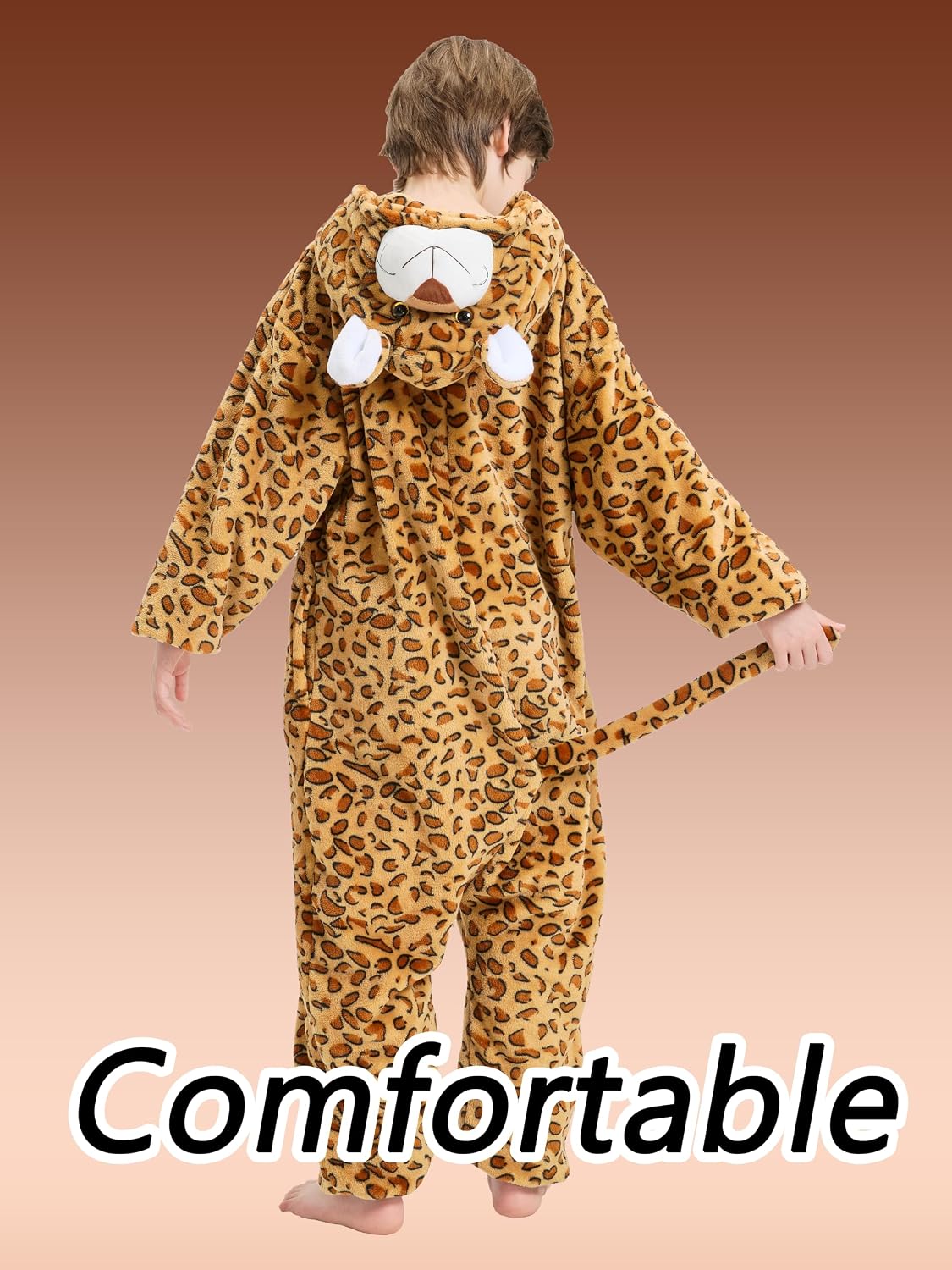 Detalle de LONULAIN WXETSY Kids’ Animal Onesie Pajamas, Flannel Fleece Hood
