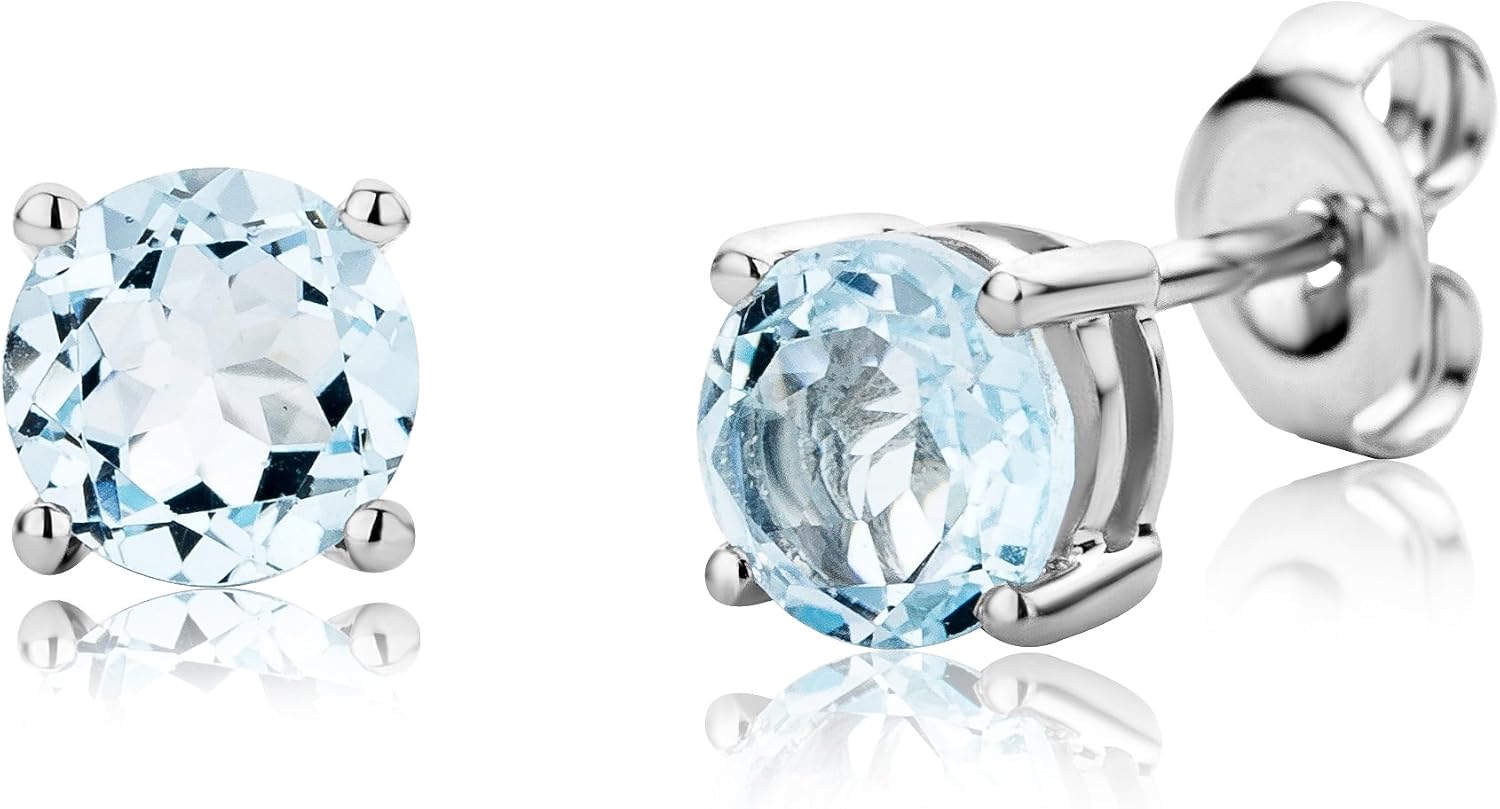 Detalle de Miore Orecchini Oro Bianco 9KT con Topazi Blu