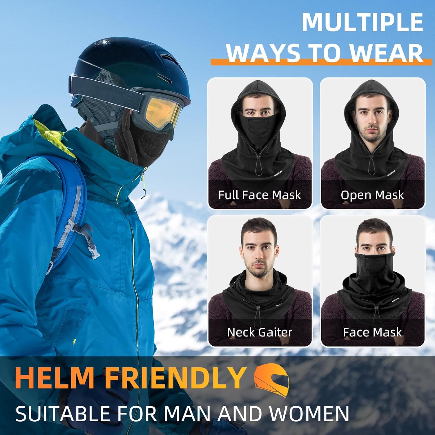 Thumbnail 6 de AYPOW Balaclava Windproof Ski Mask
