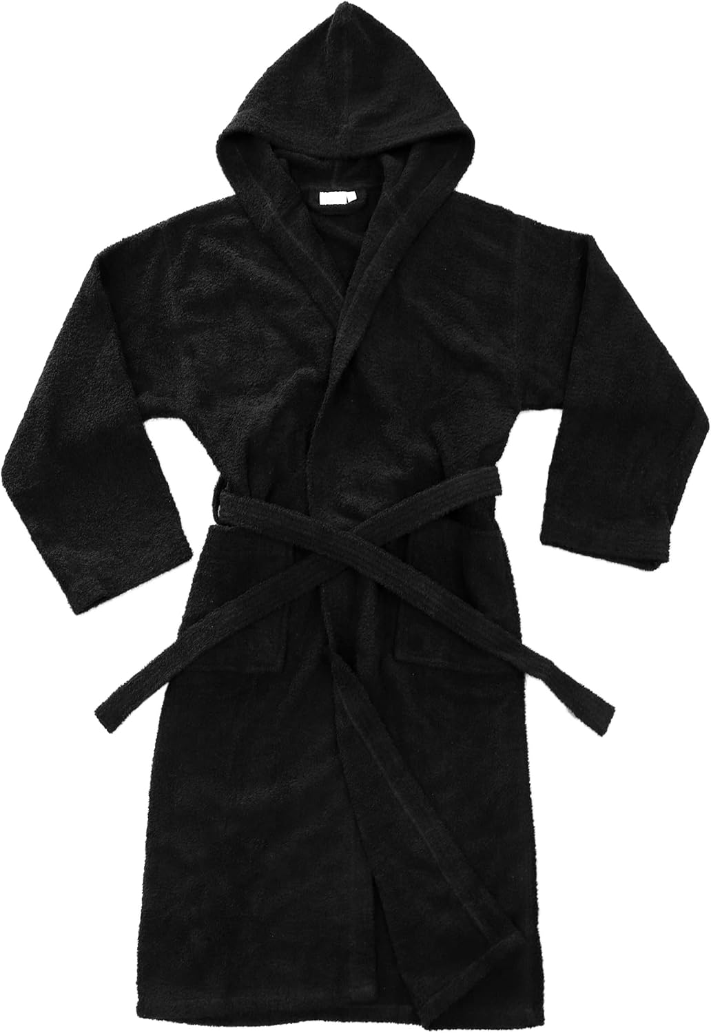 Detalle de Peignoir de bain à capuche en coton éponge LEBENGOOD, 400 g/m², avec ceinture et poches