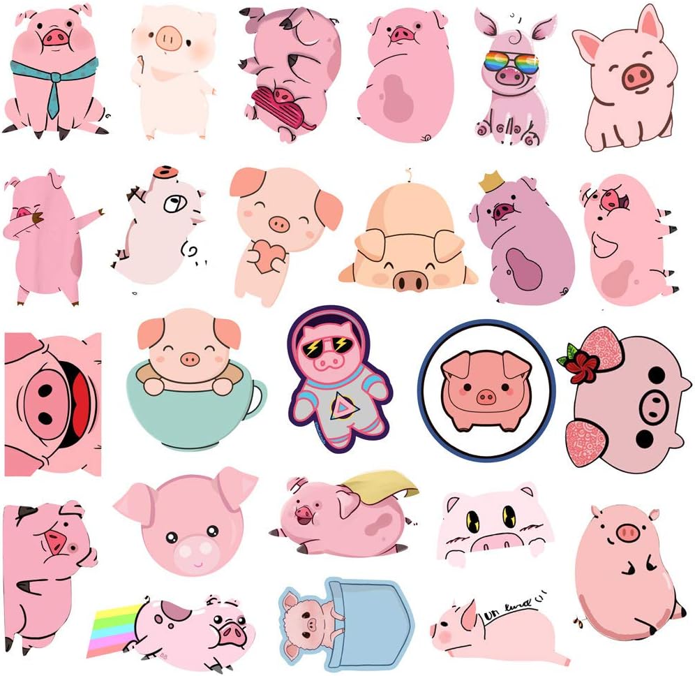 Detalle de Pink Pig Stickers PVC