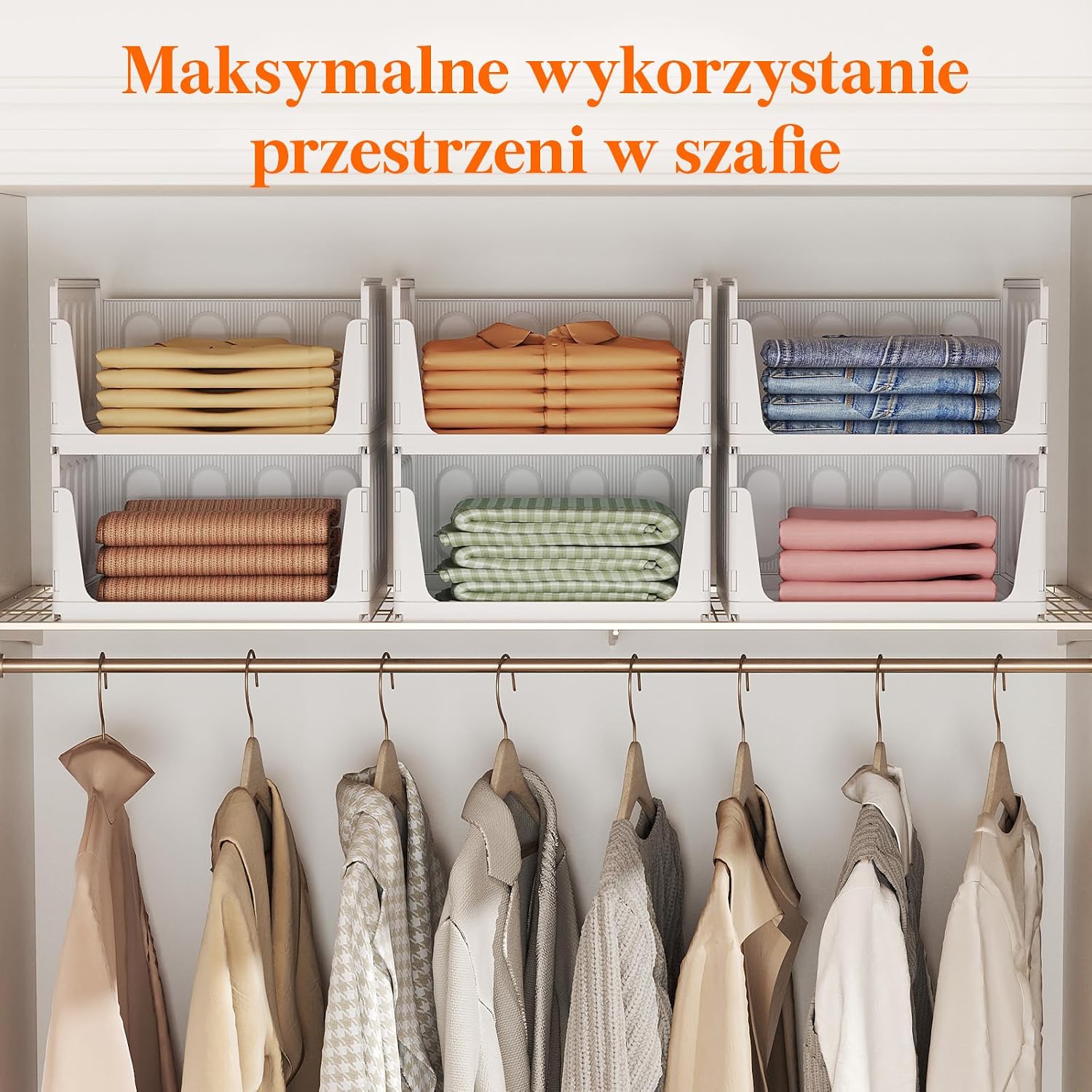 Thumbnail 6 de Lifewit 25007 – 8 białych organizerów do szafy, piętrowych i wysuwanych