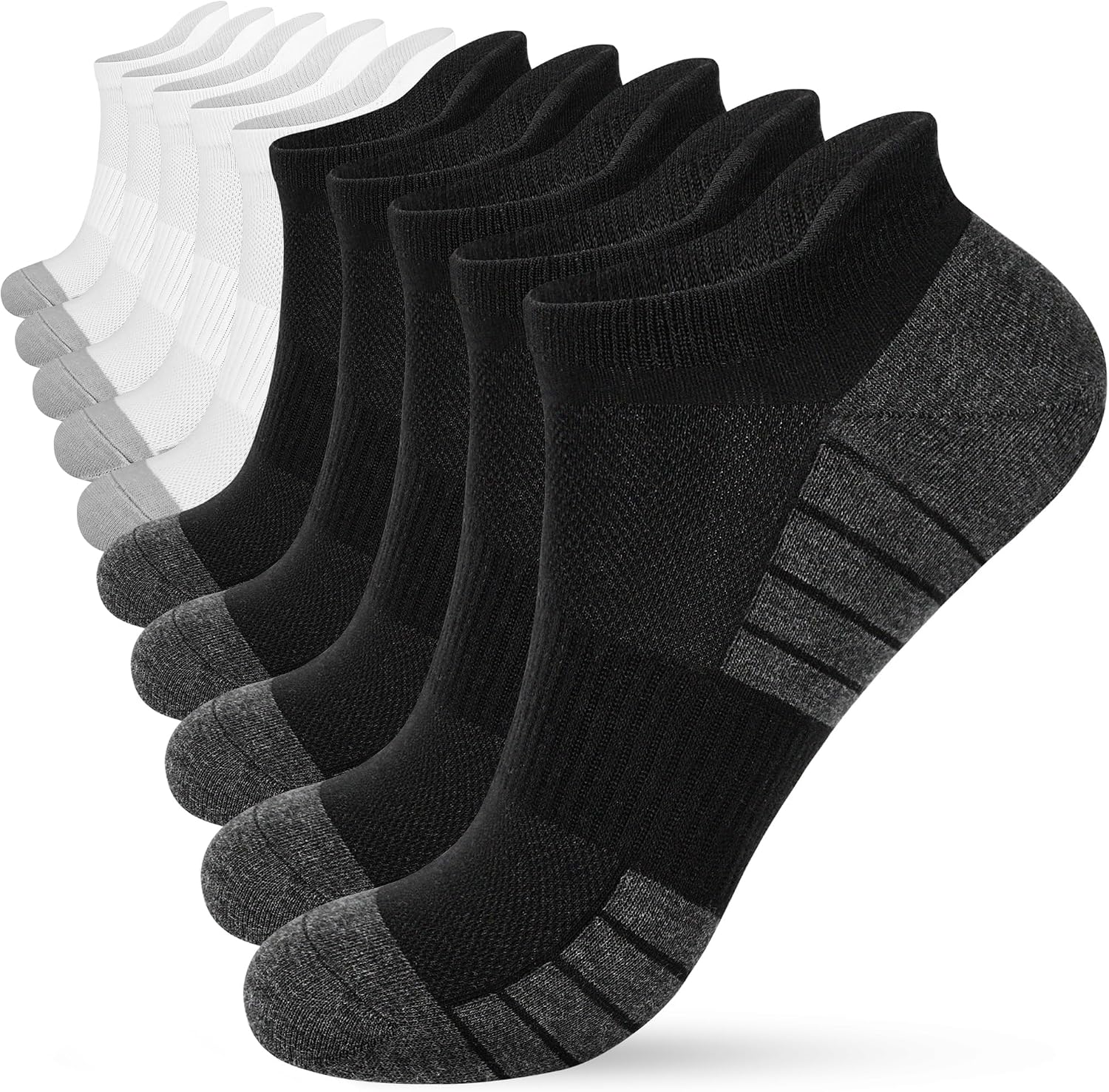 Thumbnail 6 de HIYATO Sneaker-Socken 10 Paar – Atmungsaktiv, Baumwolle, Anti-Blasen, Kompression, Knöchelhoch