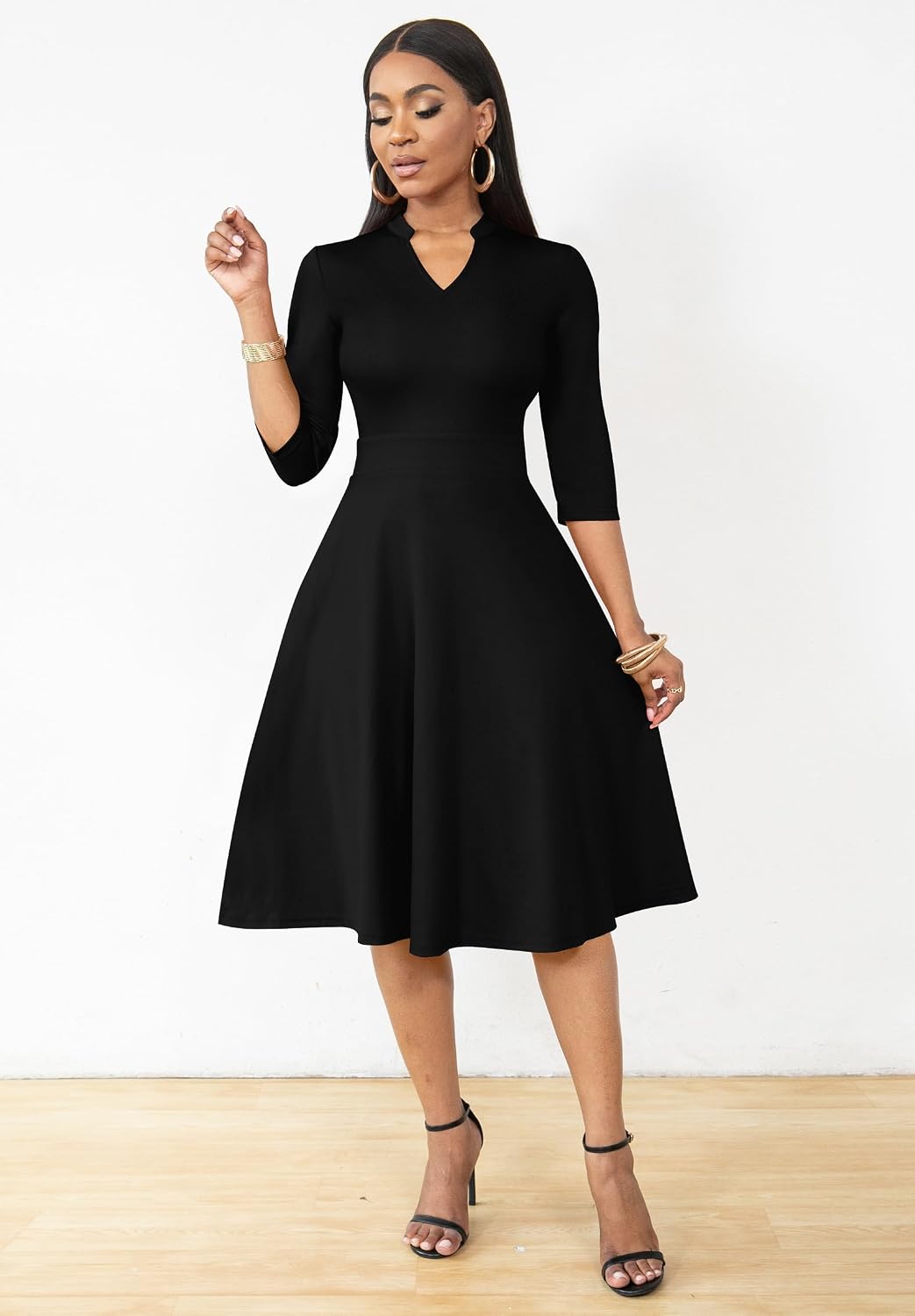Detalle de Nmoder Casual Fit and Flare Midi Dress