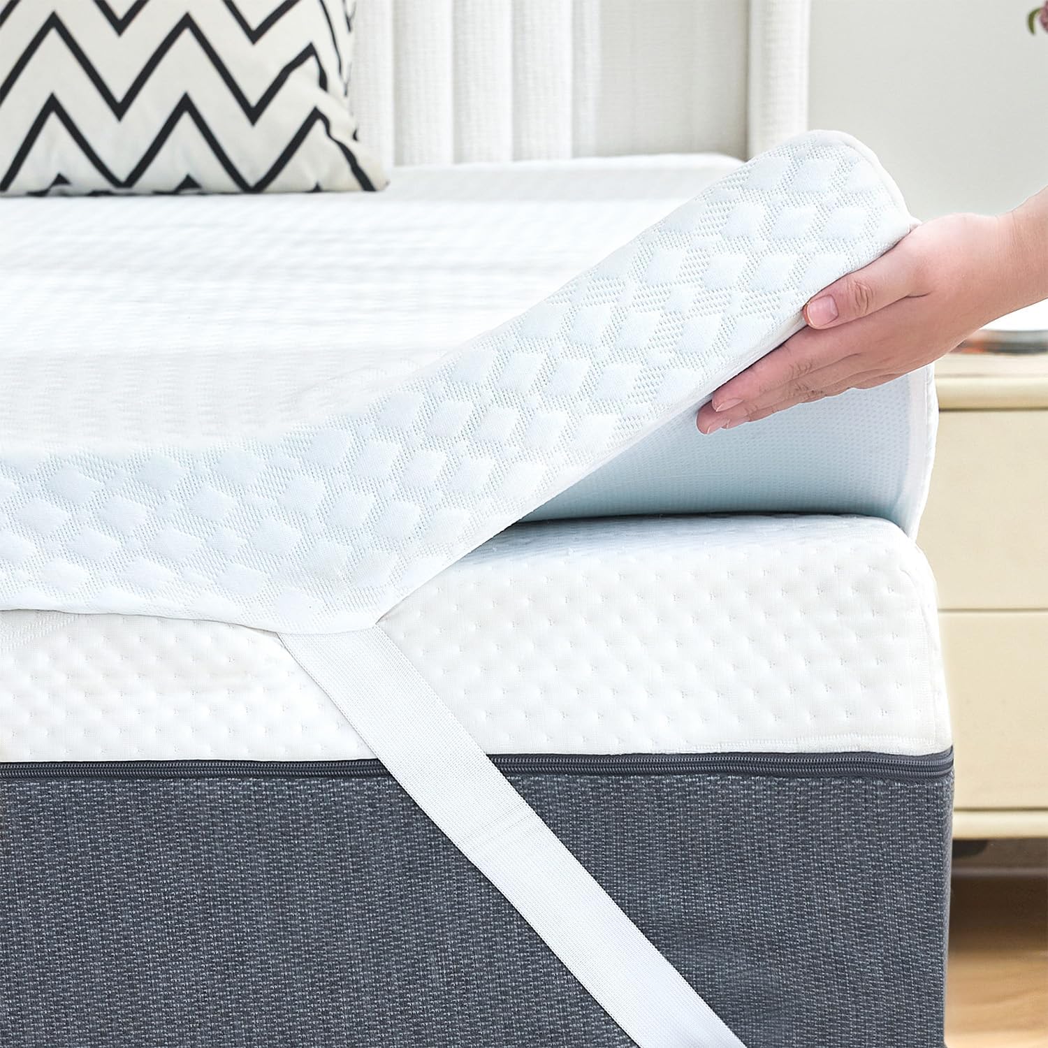 Detalle de Orcalic MT03-2-Q Queen Mattress Topper, 2-Inch Cooling Gel Memory Foam