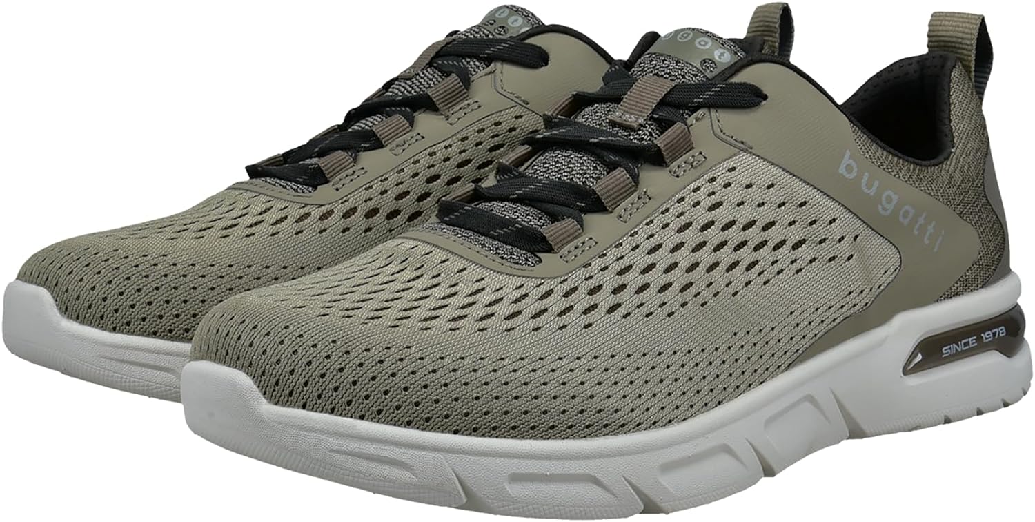 Detalle de Bugatti Herren sportliche Schnürer – Sneaker/Derby-Schuhe mit Textil-Obermaterial