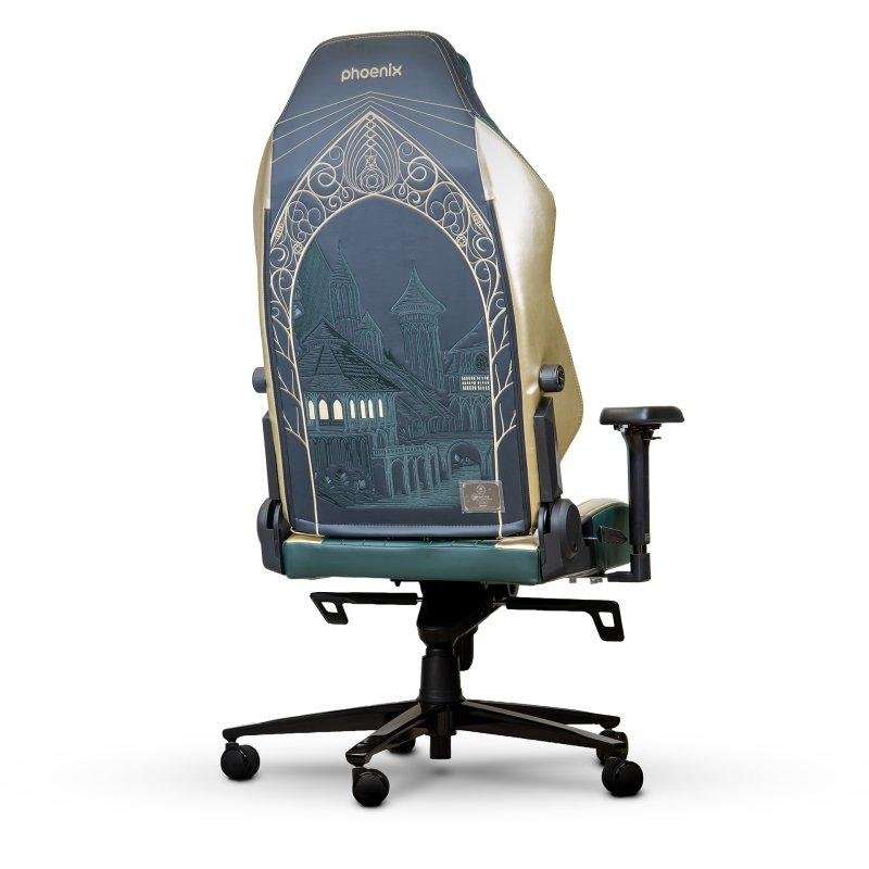 Detalle 2 de Silla gaming Phoenix Monarch Rivendell XL: cuero Napa y terciopelo, ergonomía premium