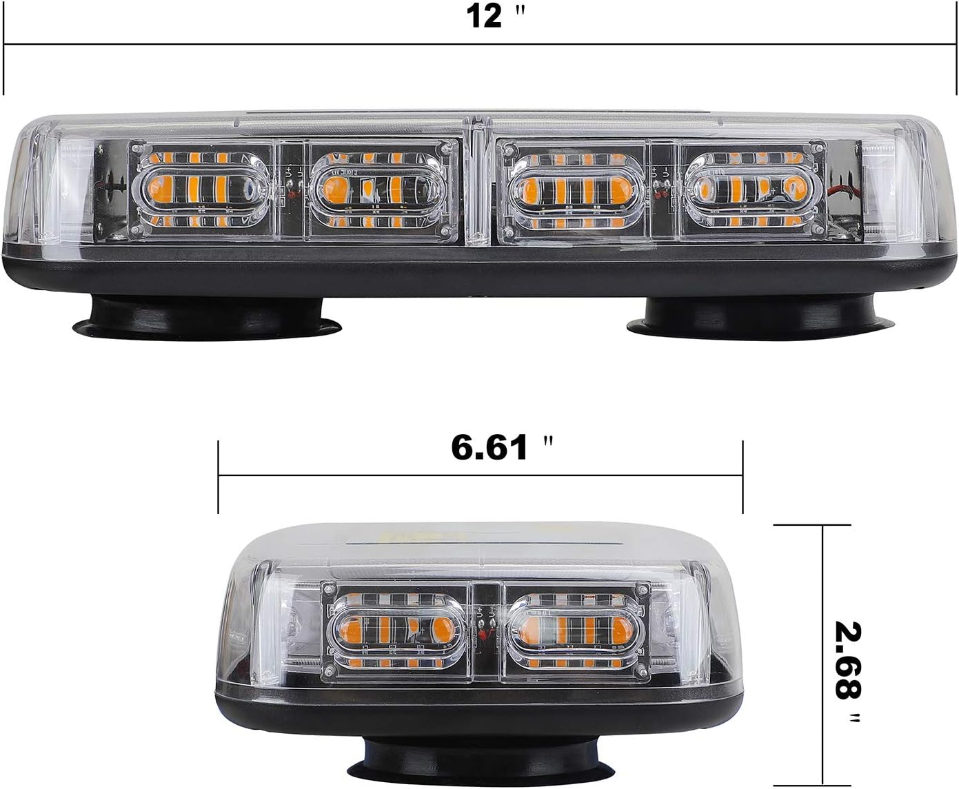 Detalle de ASPL 48LED Roof Top Strobe Light Bar with Magnetic Base for 12–24V Vehicles (Amber/Green)