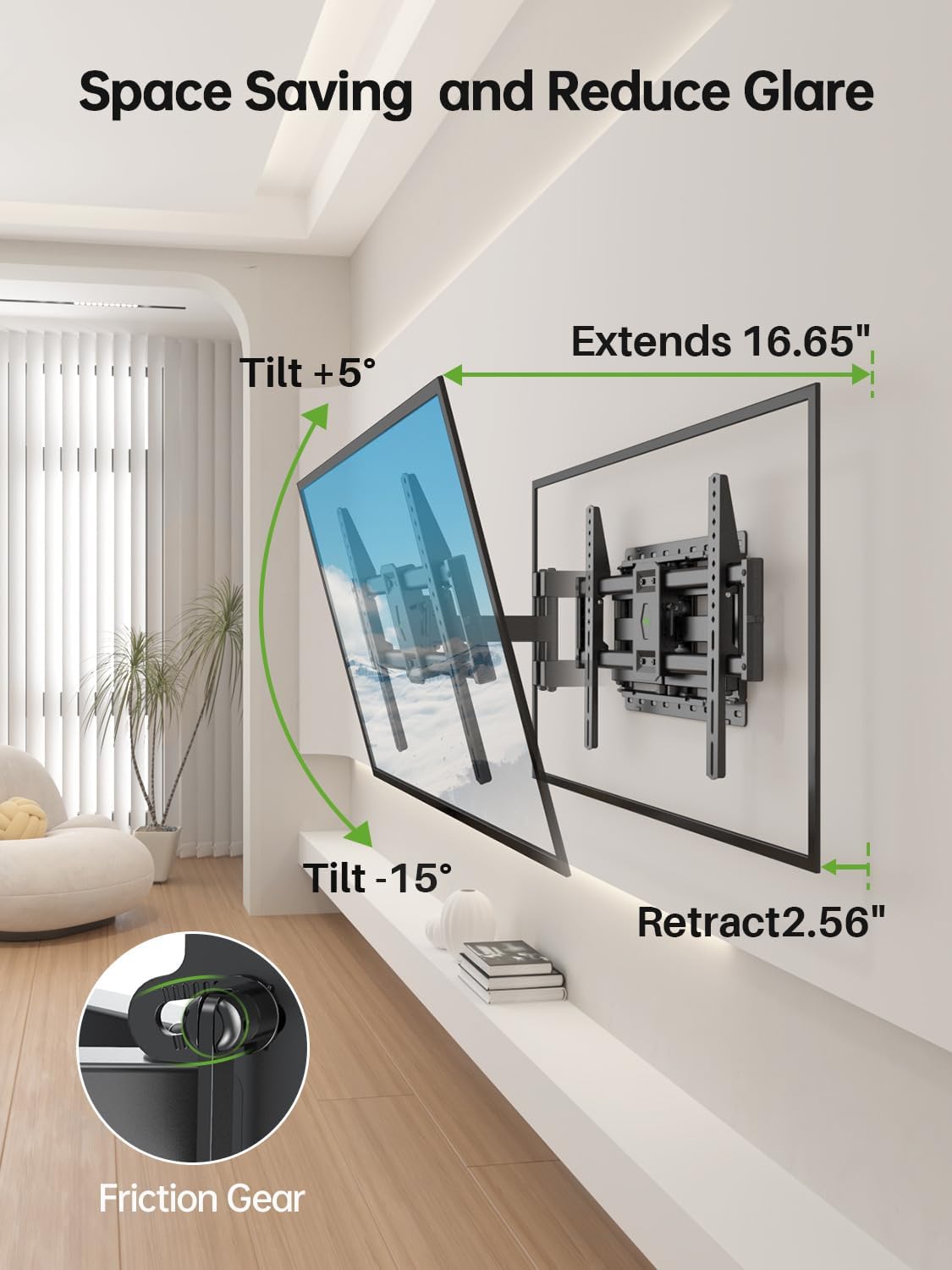 Thumbnail 5 de USX MOUNT XML008 Full-Motion TV Wall Mount, 132 lb, VESA 600 × 400 mm
