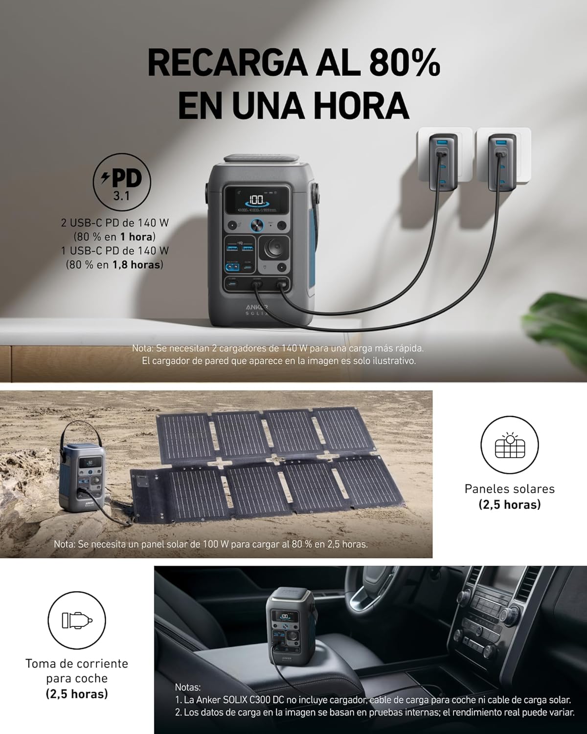 Thumbnail 5 de Anker SOLIX C300 DC Power Bank Station estación de energía