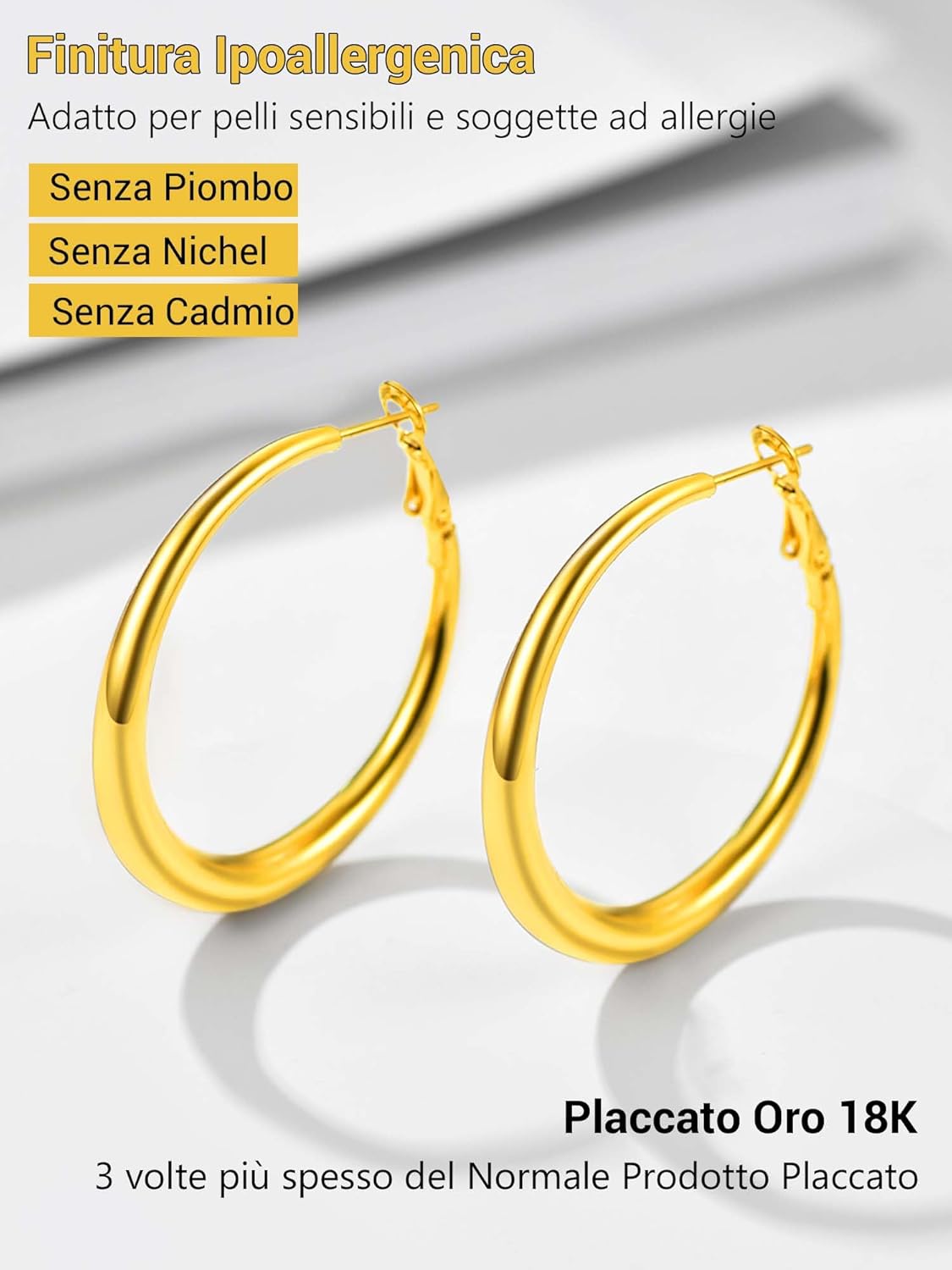 Thumbnail 1 de Orecchini cerchio PROSTEEL in acciaio inox chirurgico 316L, 40/60/80 mm con confezione regalo