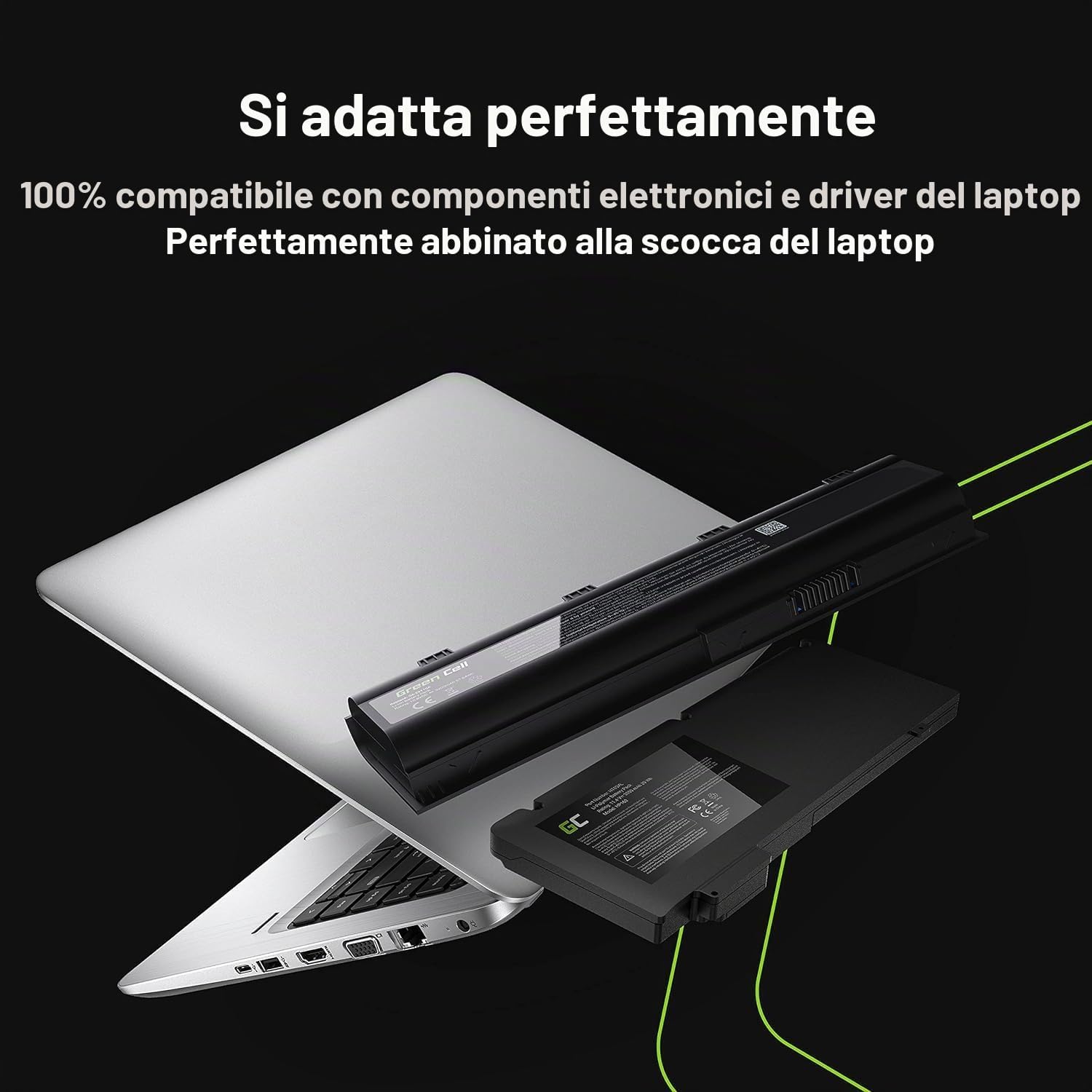 Detalle de Green Cell Batteria YRDD6/01VX1H/1VX1H per Dell Inspiron e Vostro, 3600 mAh, 11,4V - Nero