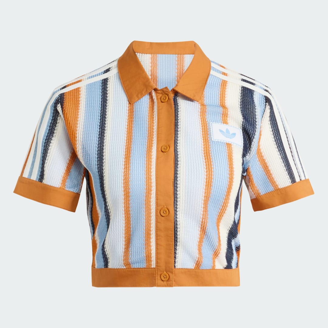 Detalle 2 de POLO Adidas Originals Summer Glow Striped Cropped – naranja