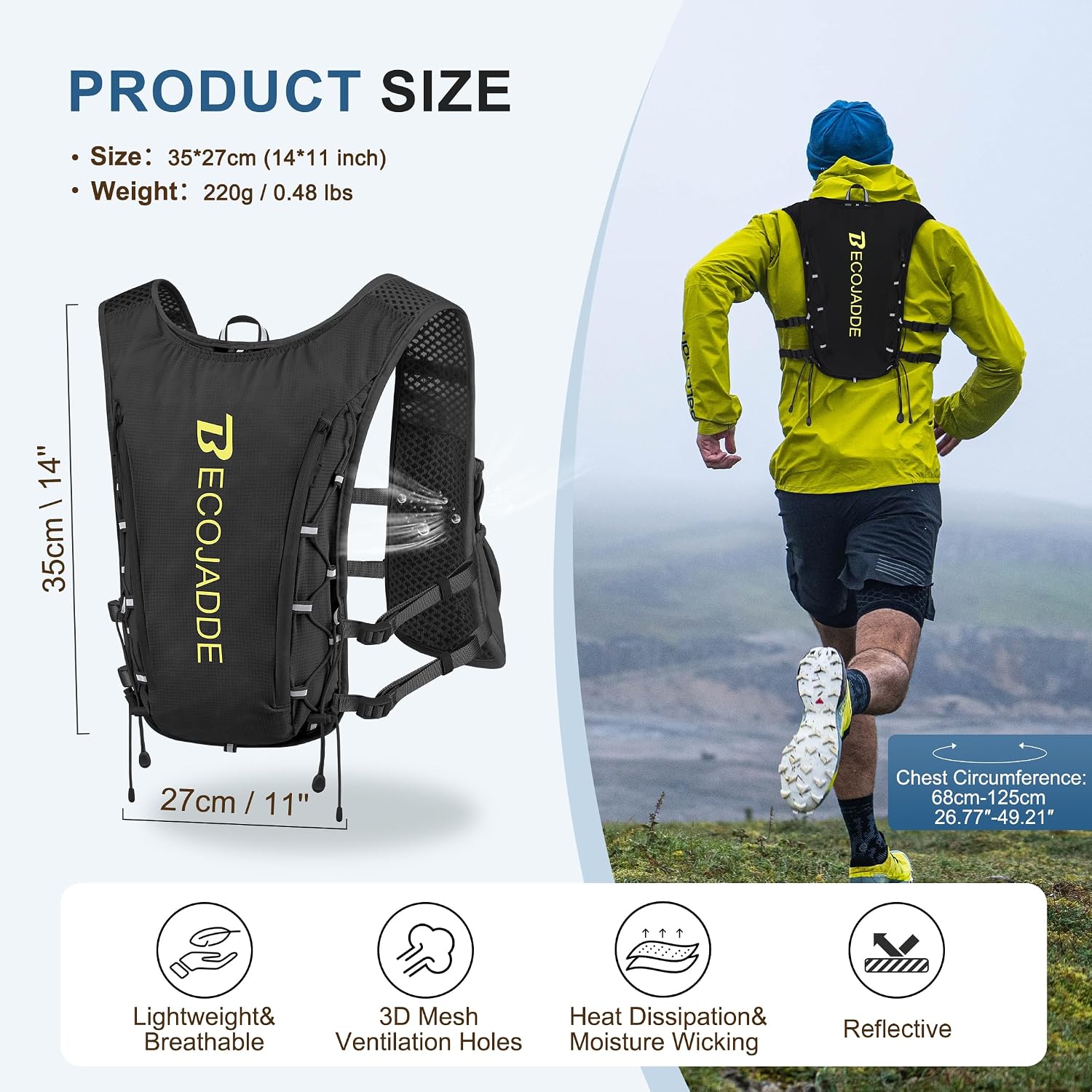 Thumbnail 3 de BECOJADDE Running Vest 5L