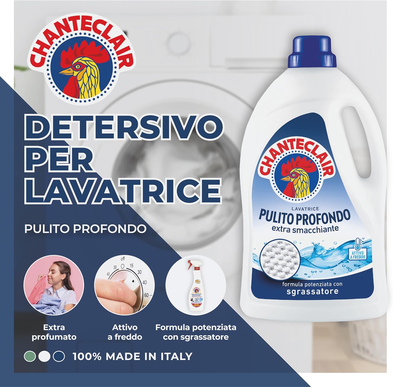 Thumbnail 1 de Chanteclair Detersivo Lavatrice Pulito Profondo 3x1575ml – efficacia su tessuti e freschezza duratura