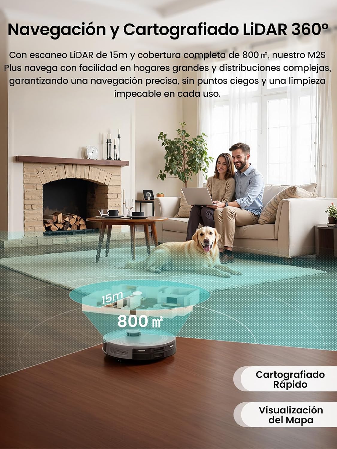 Detalle de LEFANT Robot Aspirador y Fregasuelos 10 000Pa