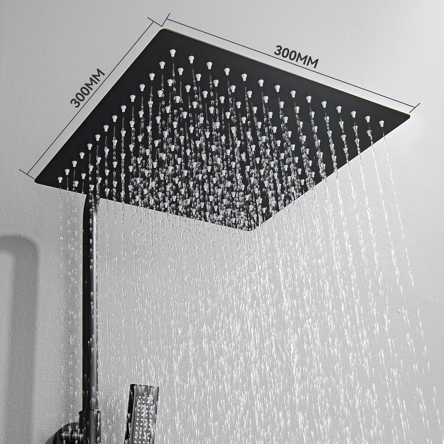 Thumbnail 2 de Auralum Colonna Doccia senza Miscelatore: Colonna in acciaio inox 304, altezza regolabile 72–110 cm con soffione 30 cm x 30 cm