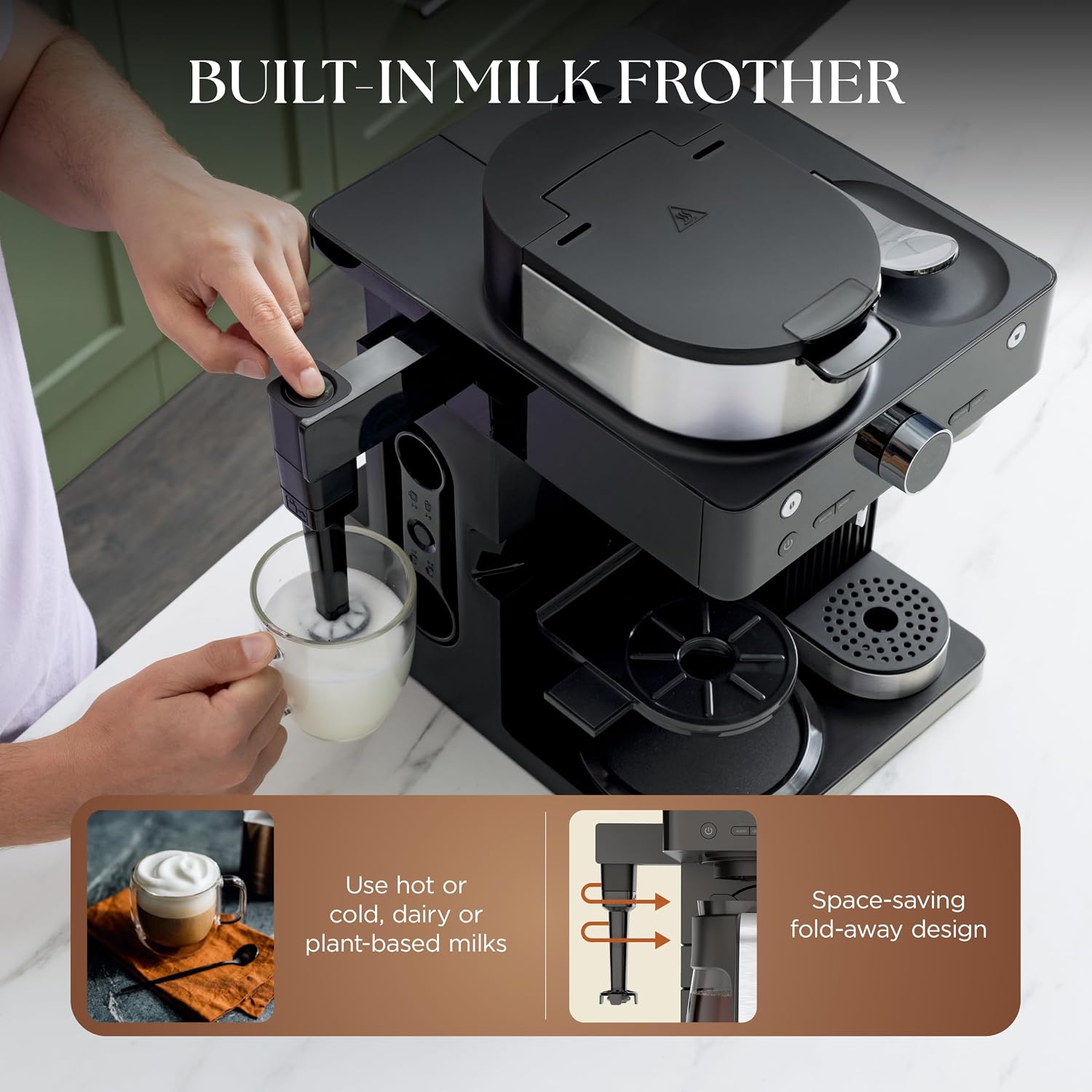 Detalle 2 de Ninja CFN601C Espresso & Coffee System with 19-Bar Pressure, Frother and 12-Cup Carafe