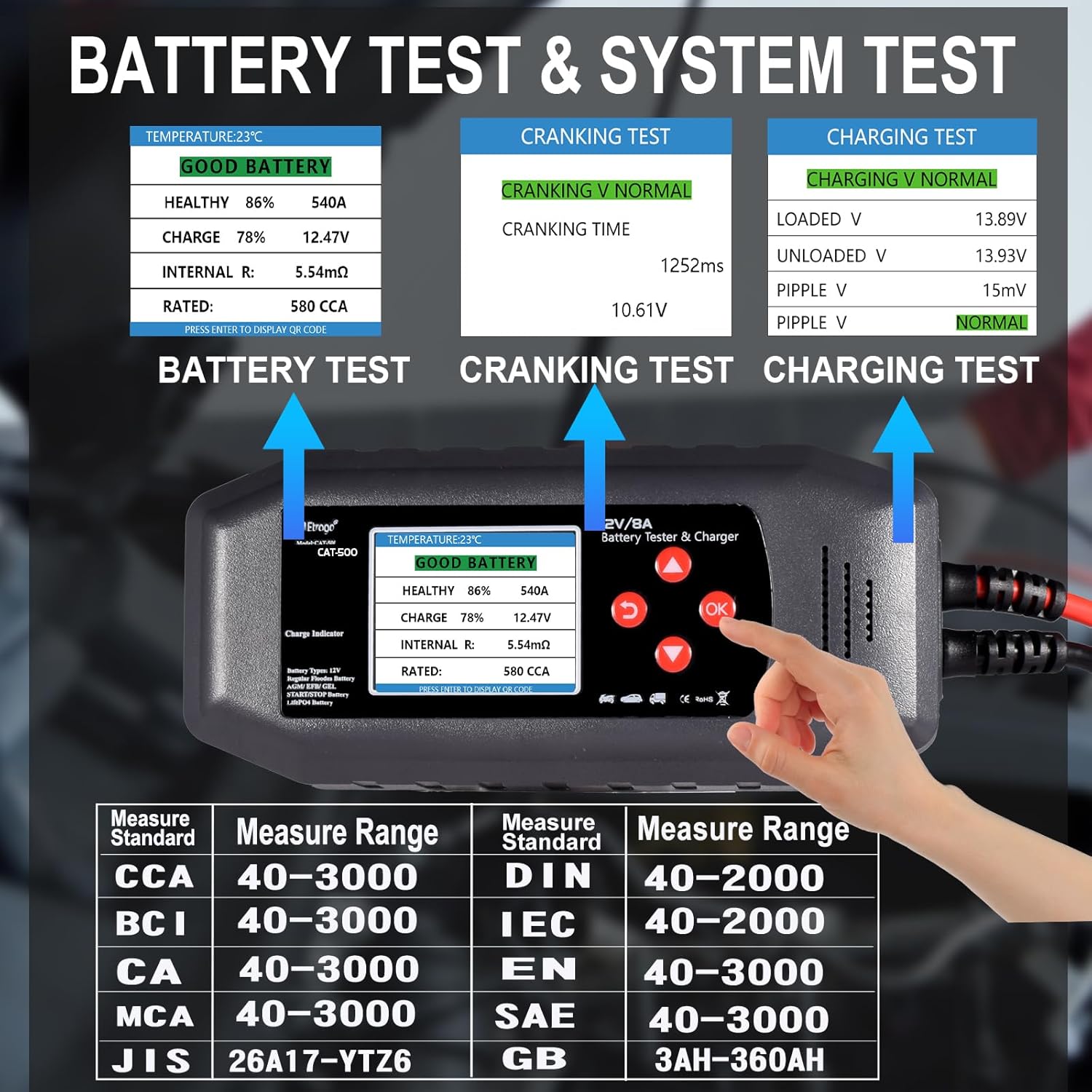 Thumbnail 2 de Etrogo Smart Auto Batterie Ladegerät 12V 8A