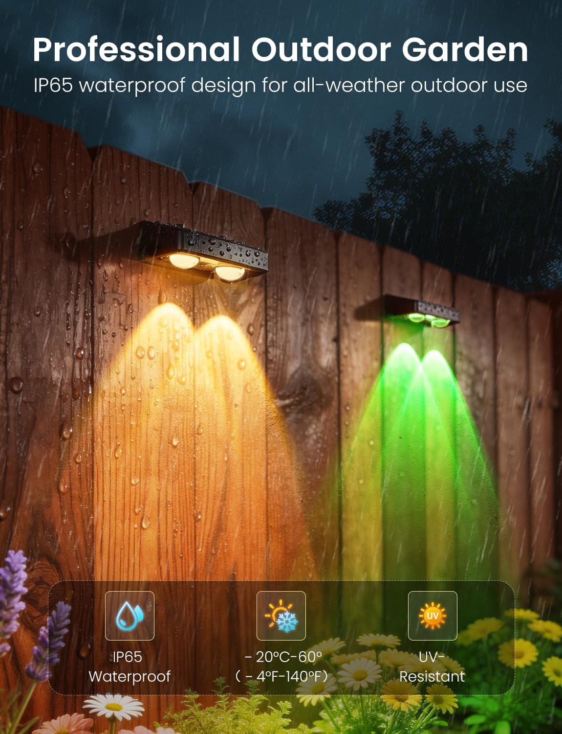 Detalle de Nibuuecer Solar Fence Lights 8 Pack