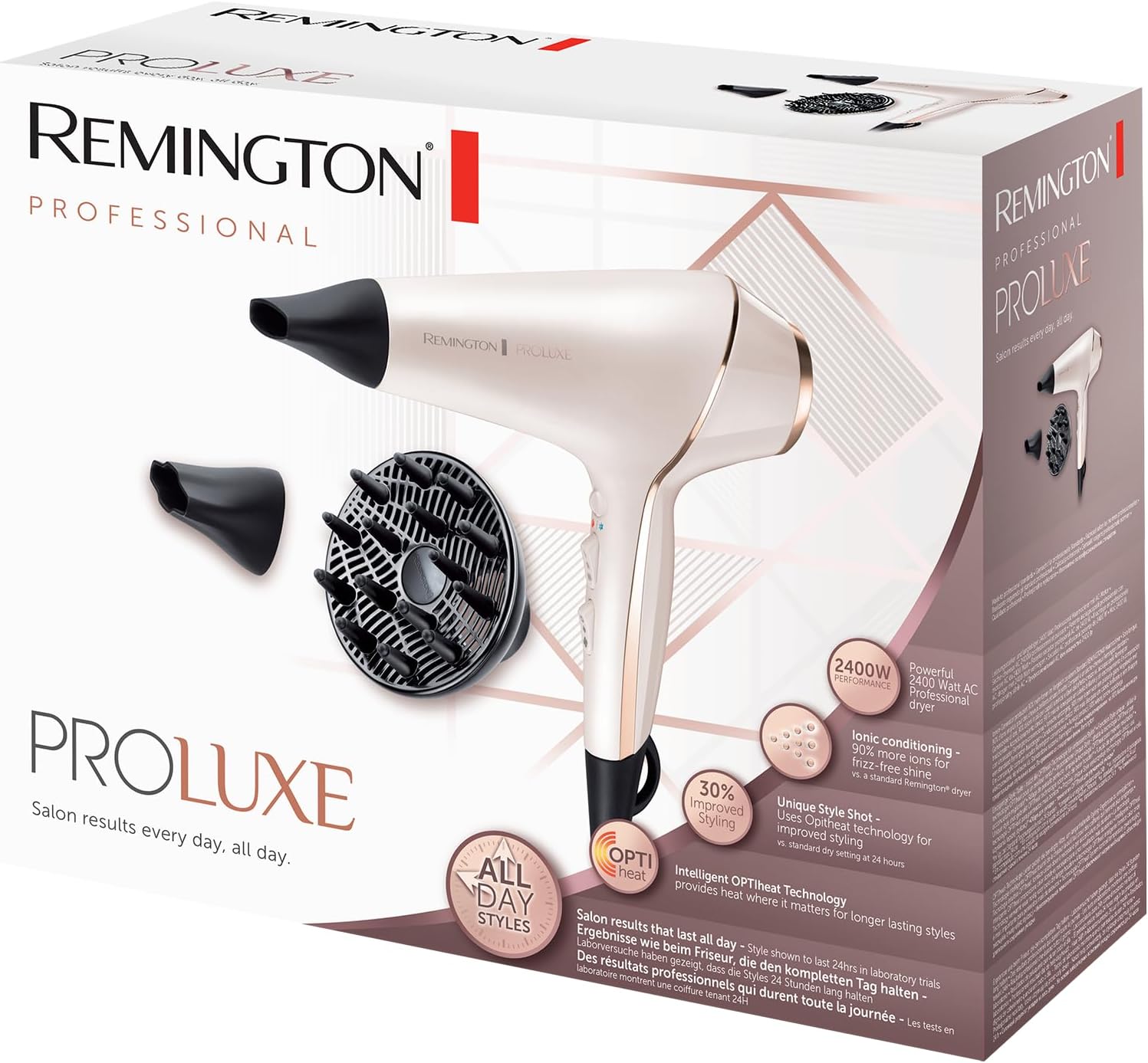 Detalle 2 de Remington AC9140 – Sèche-cheveux ionique OptiHeat PROluxe 2400W