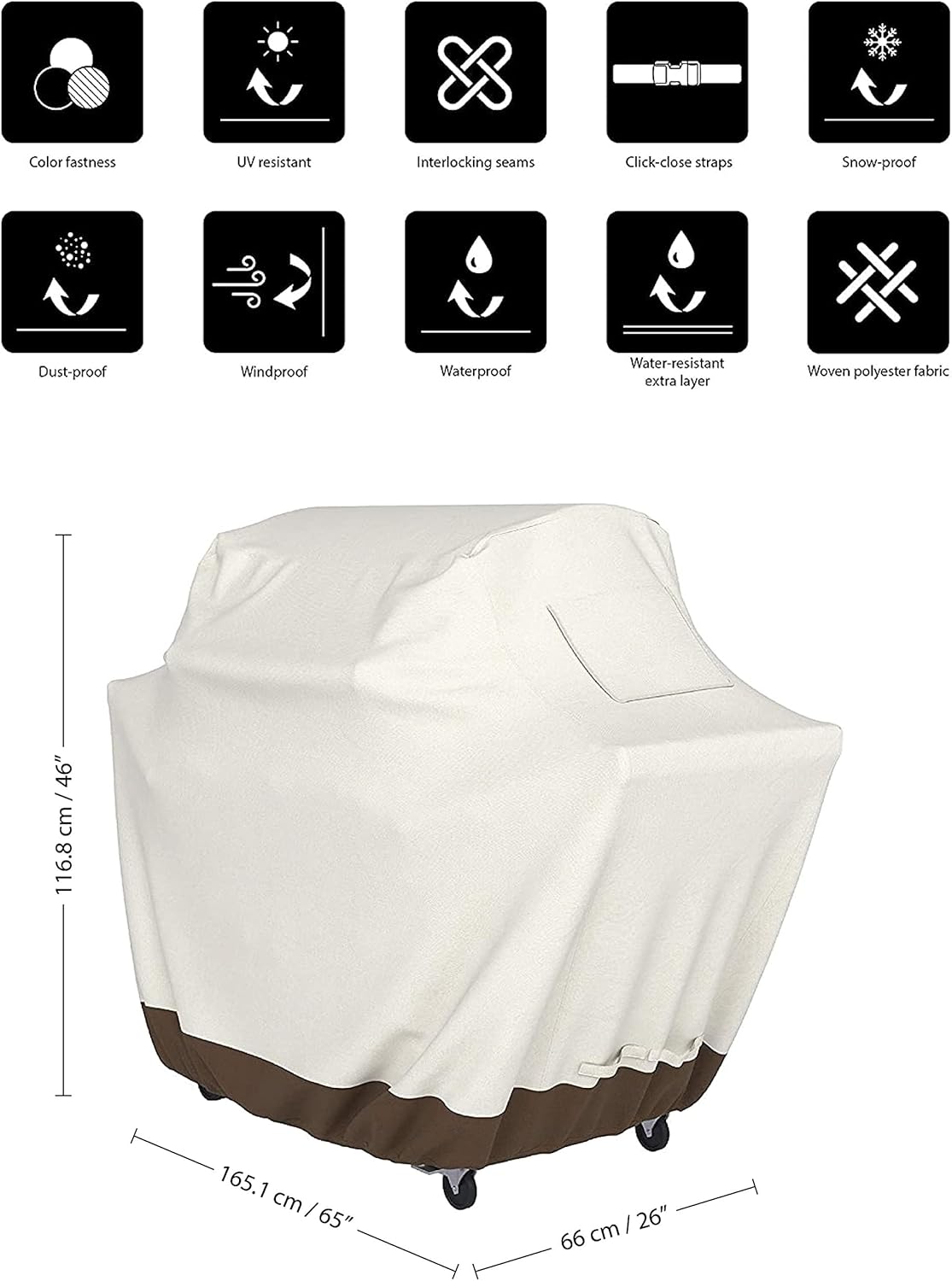 Detalle 2 de Amazon Basics Copertura barbecue 163 cm 🛡