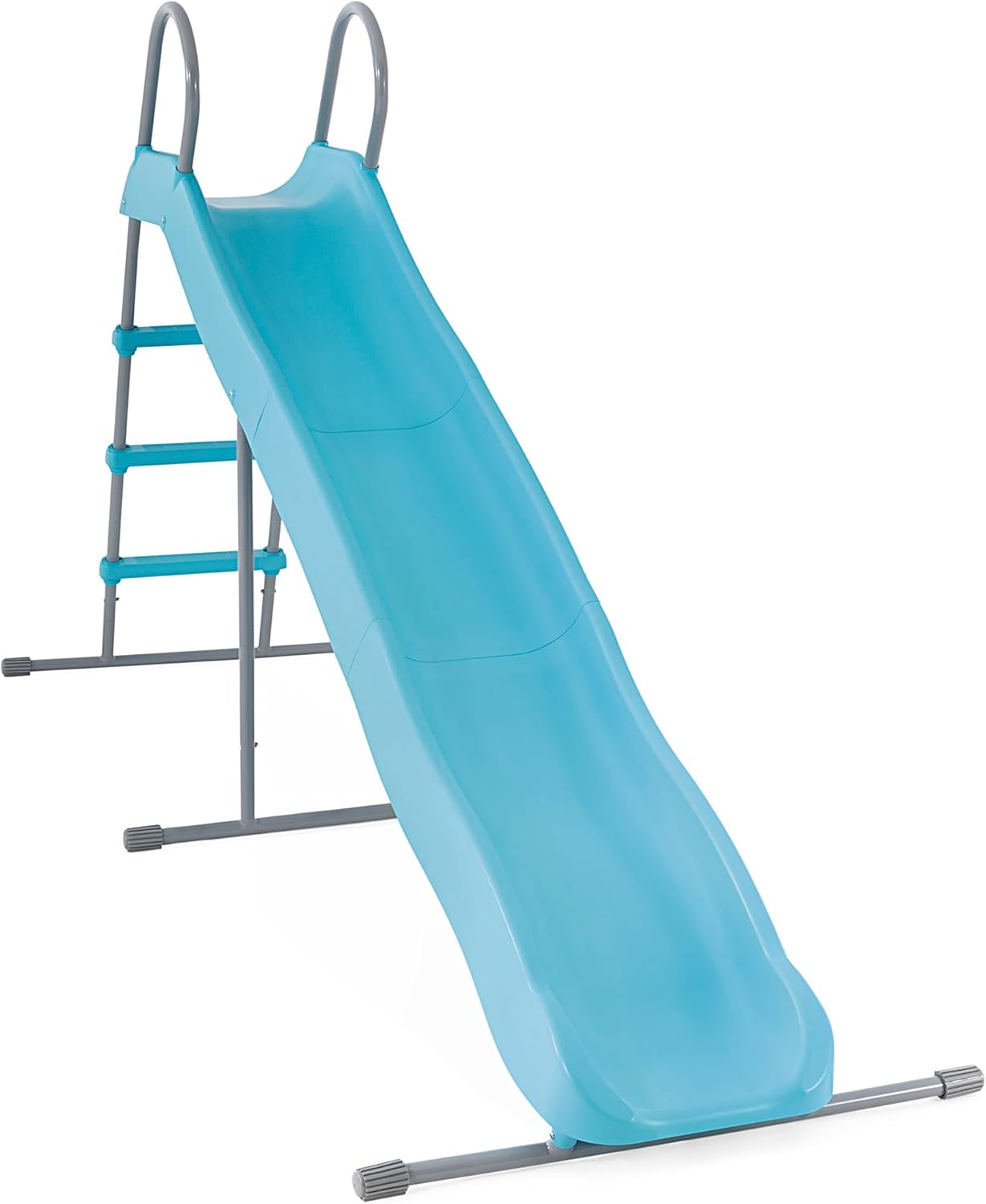 Toboggan Extérieur Enfant INTEX XL – 251 cm, bleu clair, 3 marches, résistance à la rouille