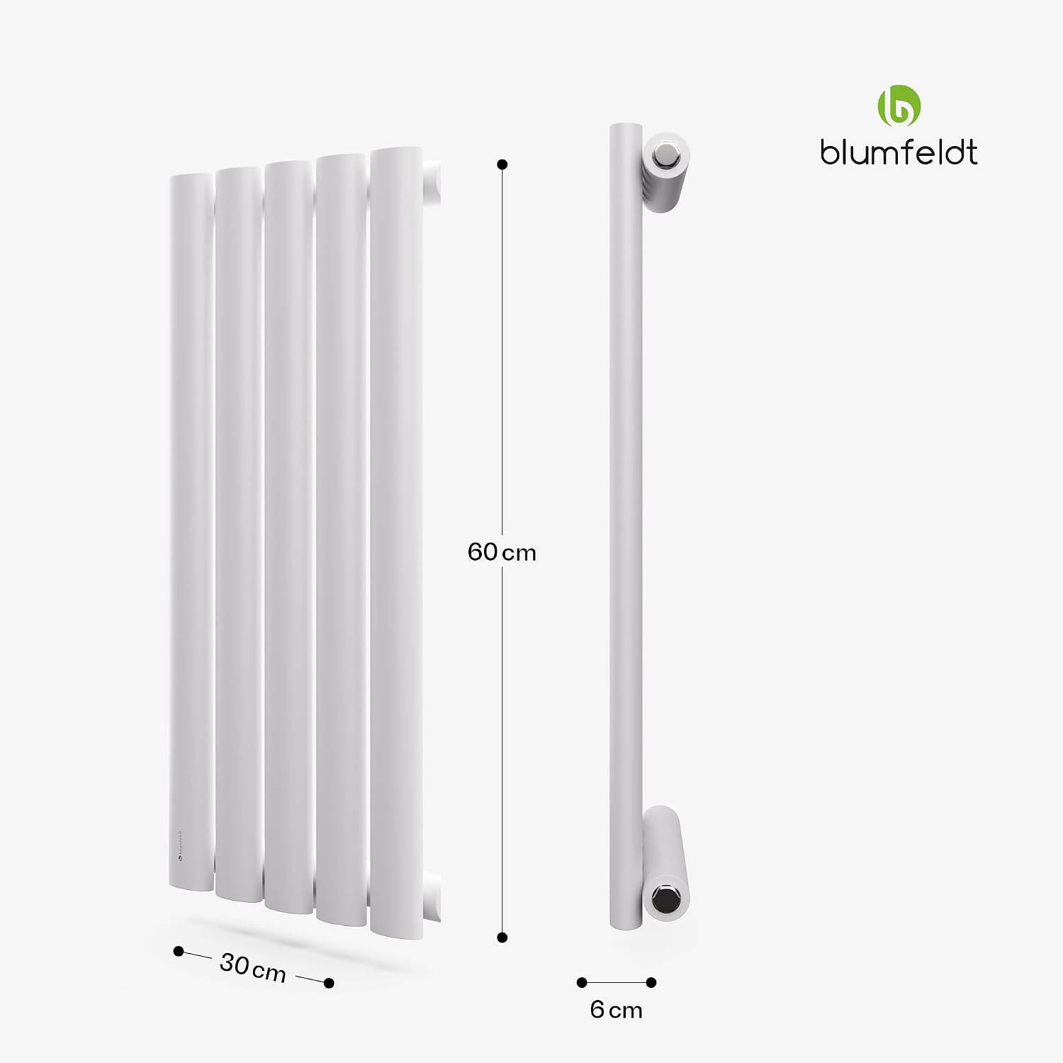 Thumbnail 6 de blumfeldt Tallheo wandradiator 230 W in gepoedercoat staal, wit