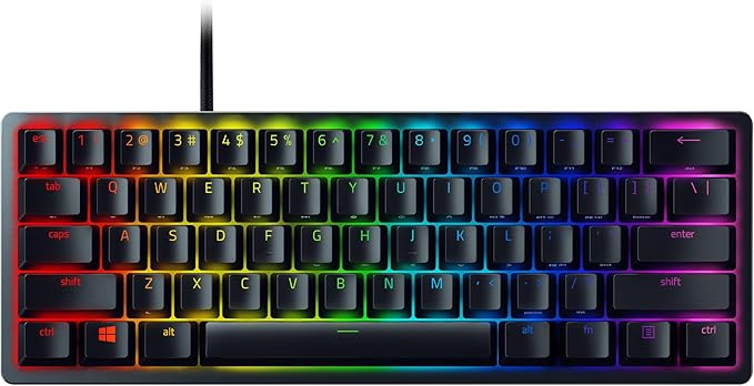 Detalle de Razer Huntsman Mini Teclado Compacto US, Purple Switch, Negro 🎹