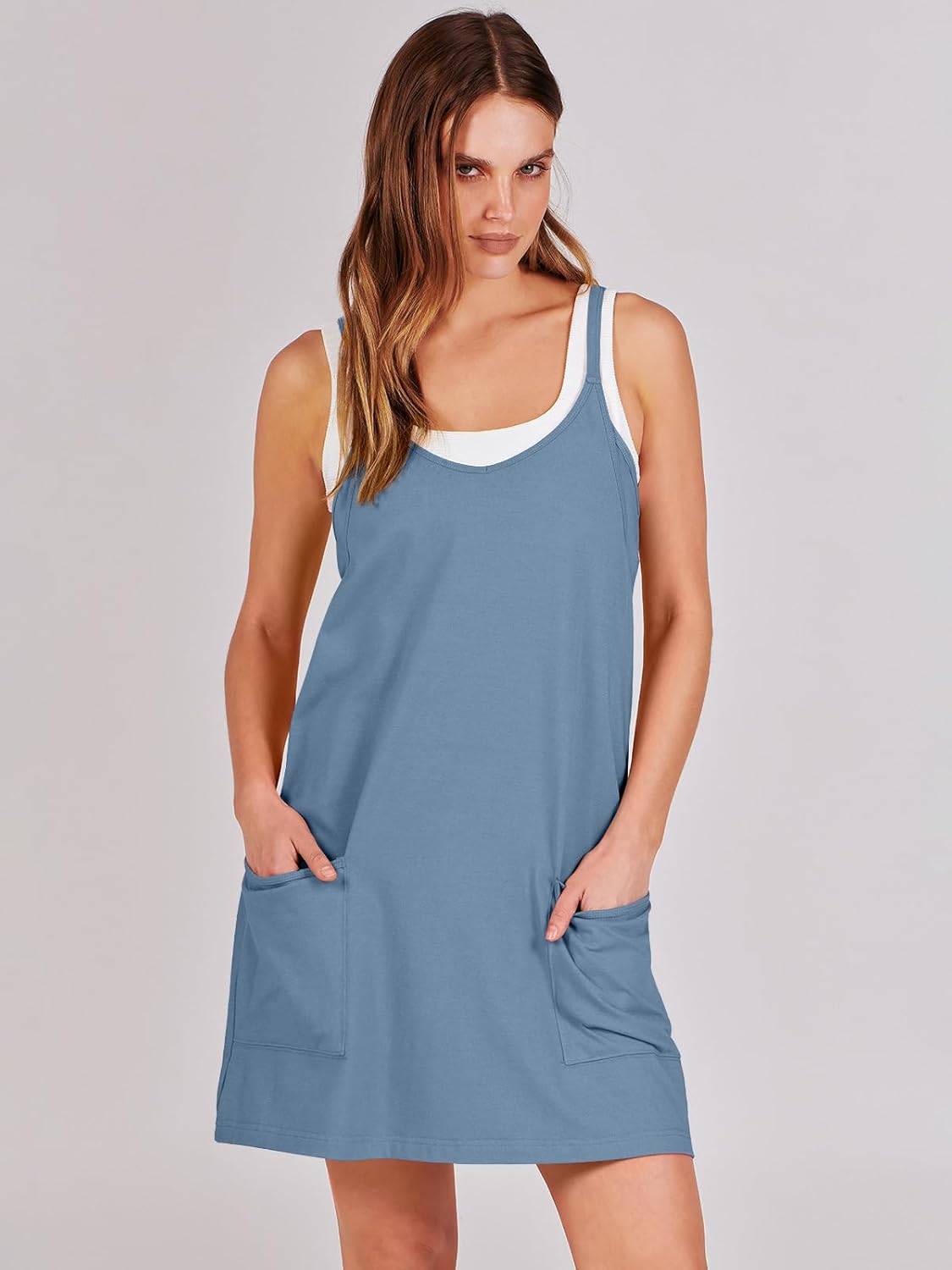Thumbnail 1 de ANRABESS Athletic Women’s Mini Dress with Built-In Shorts: Summer Sportswear That Keeps You Cool