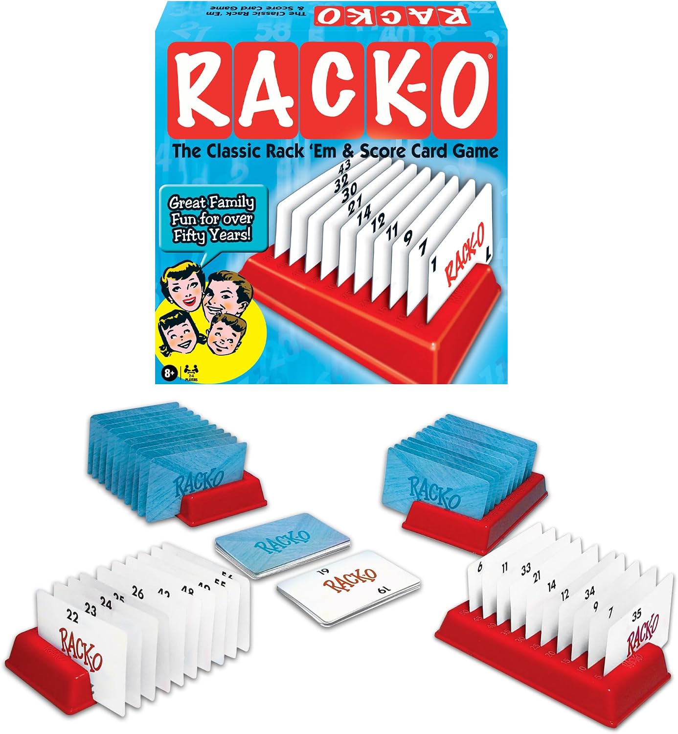Detalle de Winning Moves Rack-O Retro Game 2-4 Players 🎲