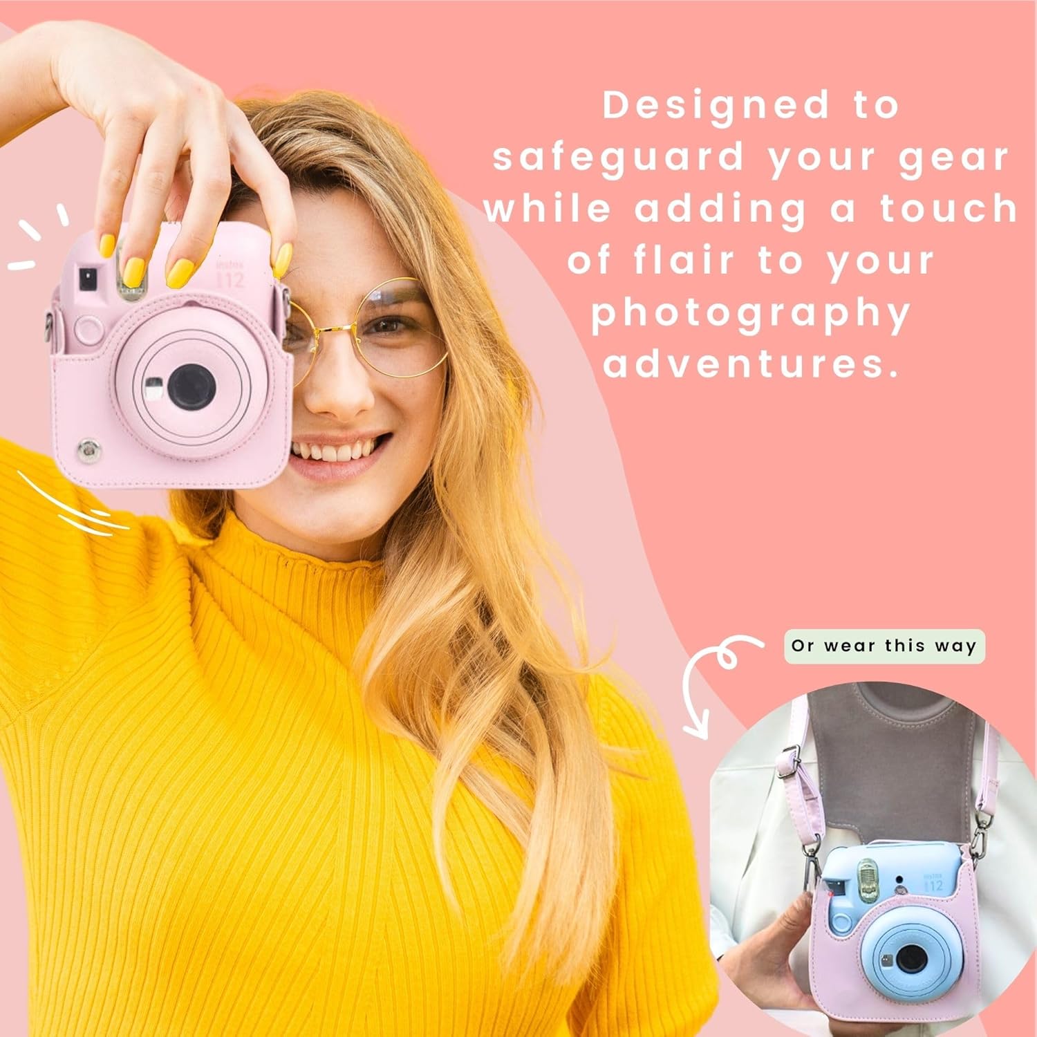 Detalle de Clikoze Instant Camera Accessories Bundle for Instax Mini 12 (Blossom Pink)