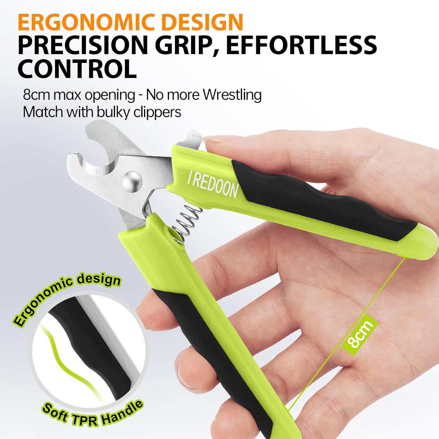 Thumbnail 2 de IREDOON Dog & Cat Nail Clippers with 4Cr13 Stainless Steel Blade (Green) – Small, Non-Slip, Quiet & Pro-Grade