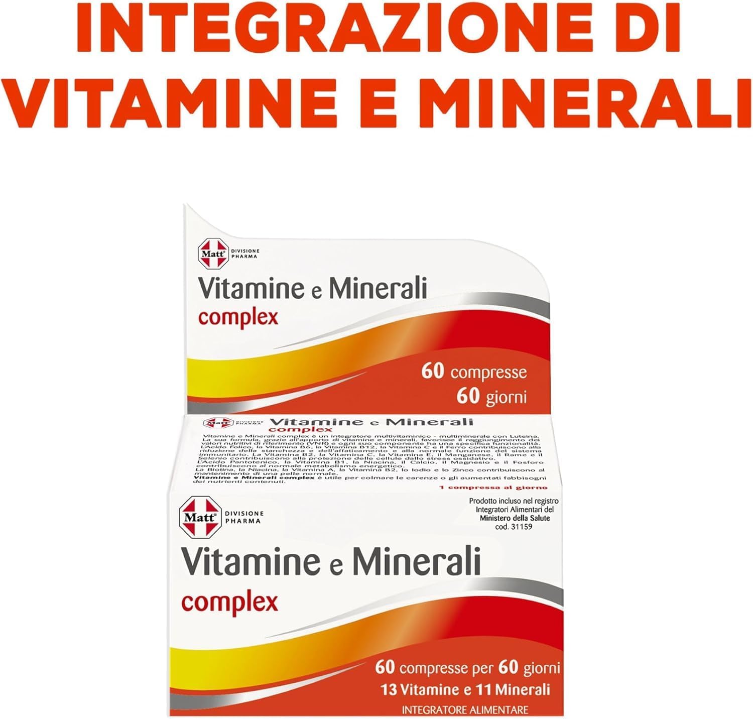 Detalle 2 de Matt Divisione Pharma Integratore Multivitaminico e Multiminerale, 60 Compresse