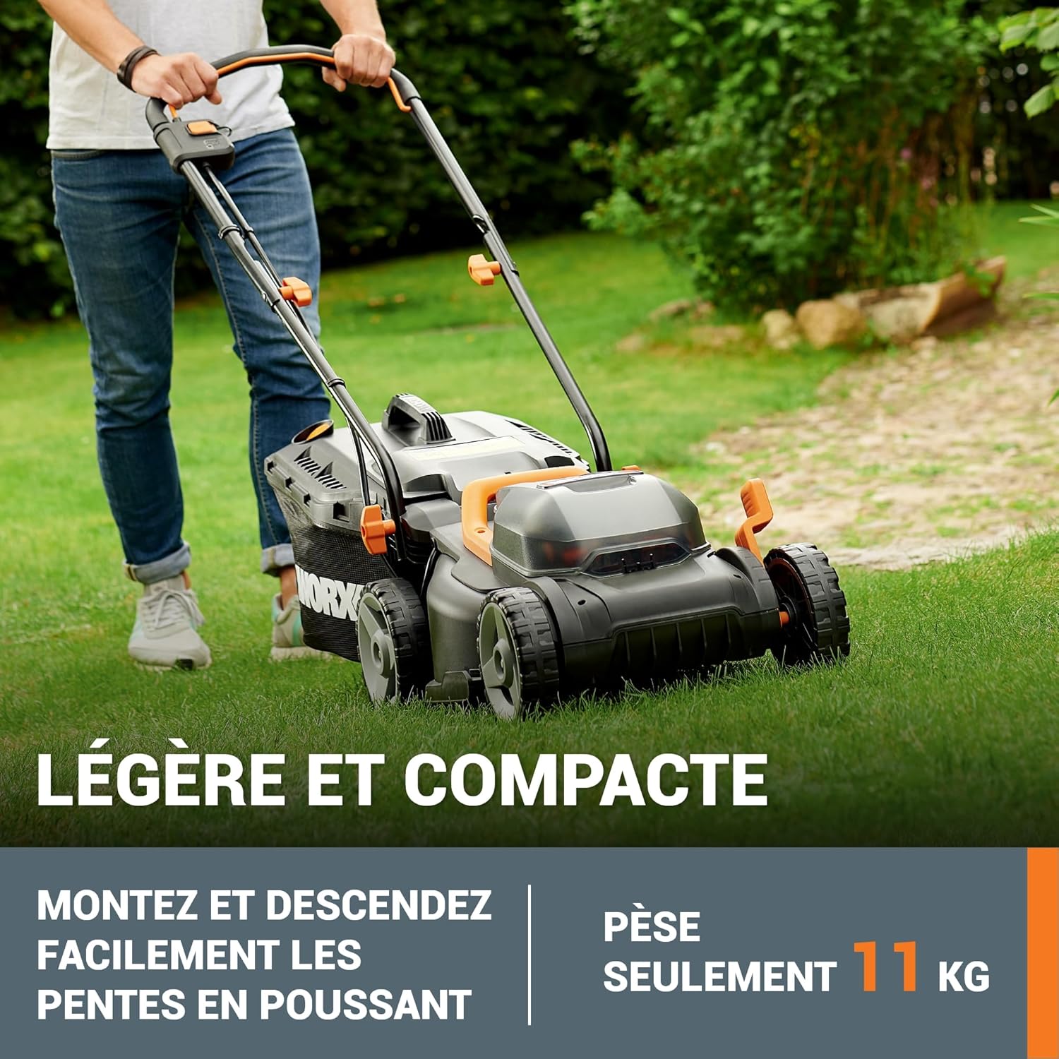 Detalle de WORX Tondeuse à Gazon sans Fil 40V WG779E.1 – 2 Batteries 4Ah, Surface max 460 m²