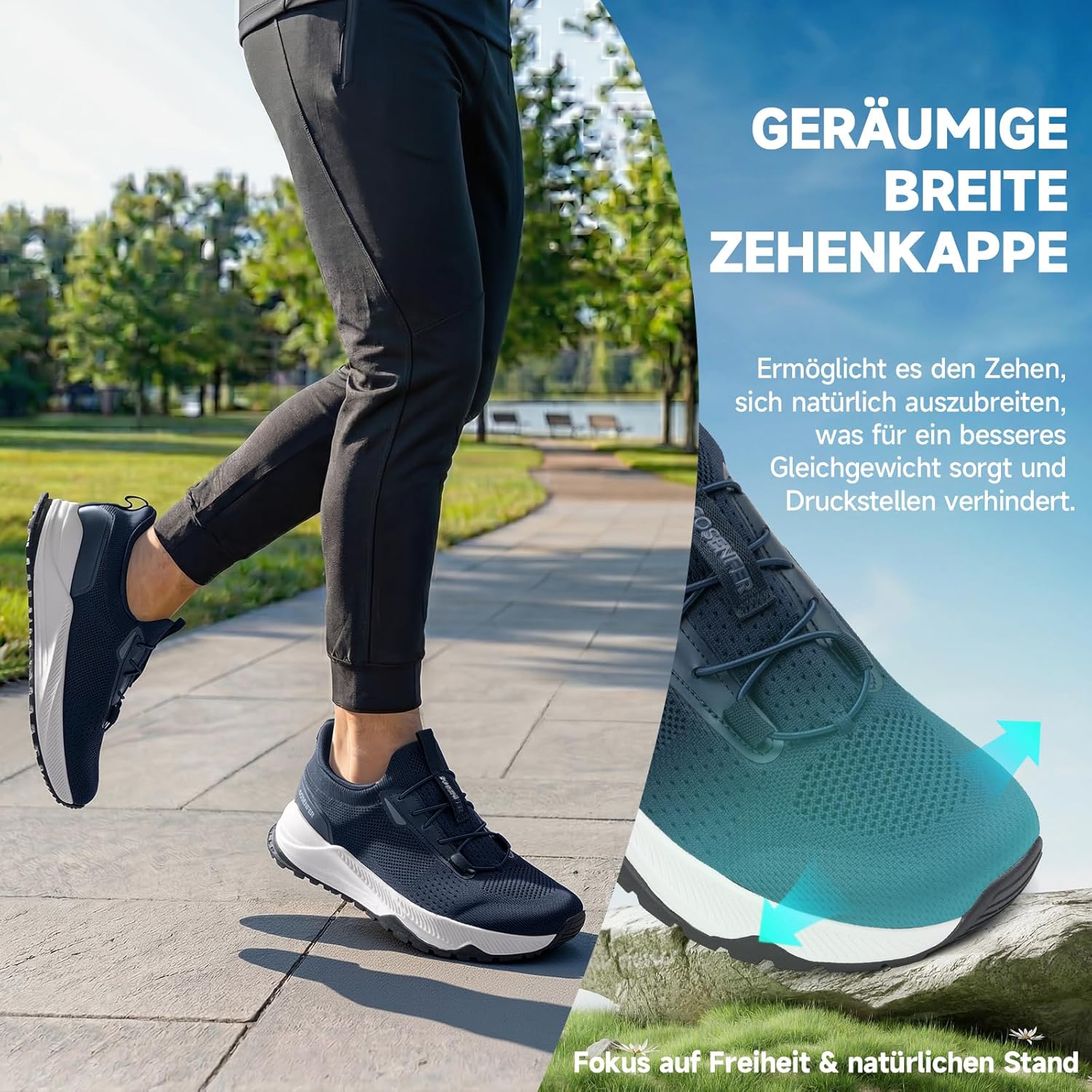 Thumbnail 1 de Sosenfer Slip on Herren Sneakers für breite Füße – Luftige, rutschfeste Outdoor-Schuhe