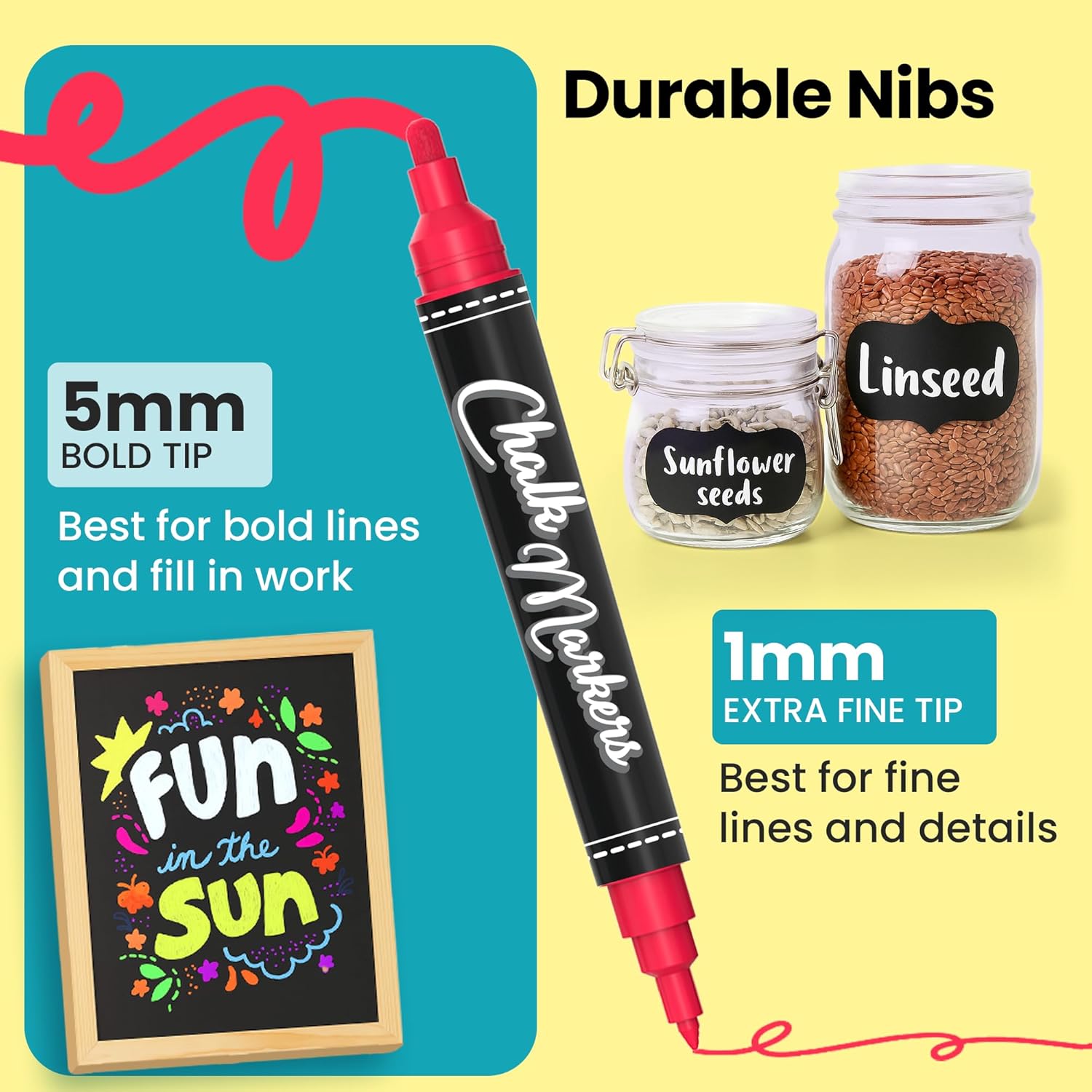 Thumbnail 1 de Chalkola Dual Tip Liquid Chalk Markers 40 pack