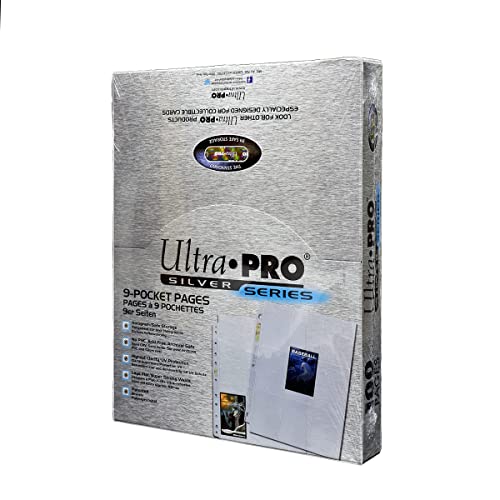 Detalle 2 de Asmodee - ULTRA PRO Silver Series Feuilles de Classeur Pour Cartes à Collectionner (100 pages, 9 poches par page, 1800 cartes) - Compatible Pokémon, Magic, Yu-Gi-Oh
