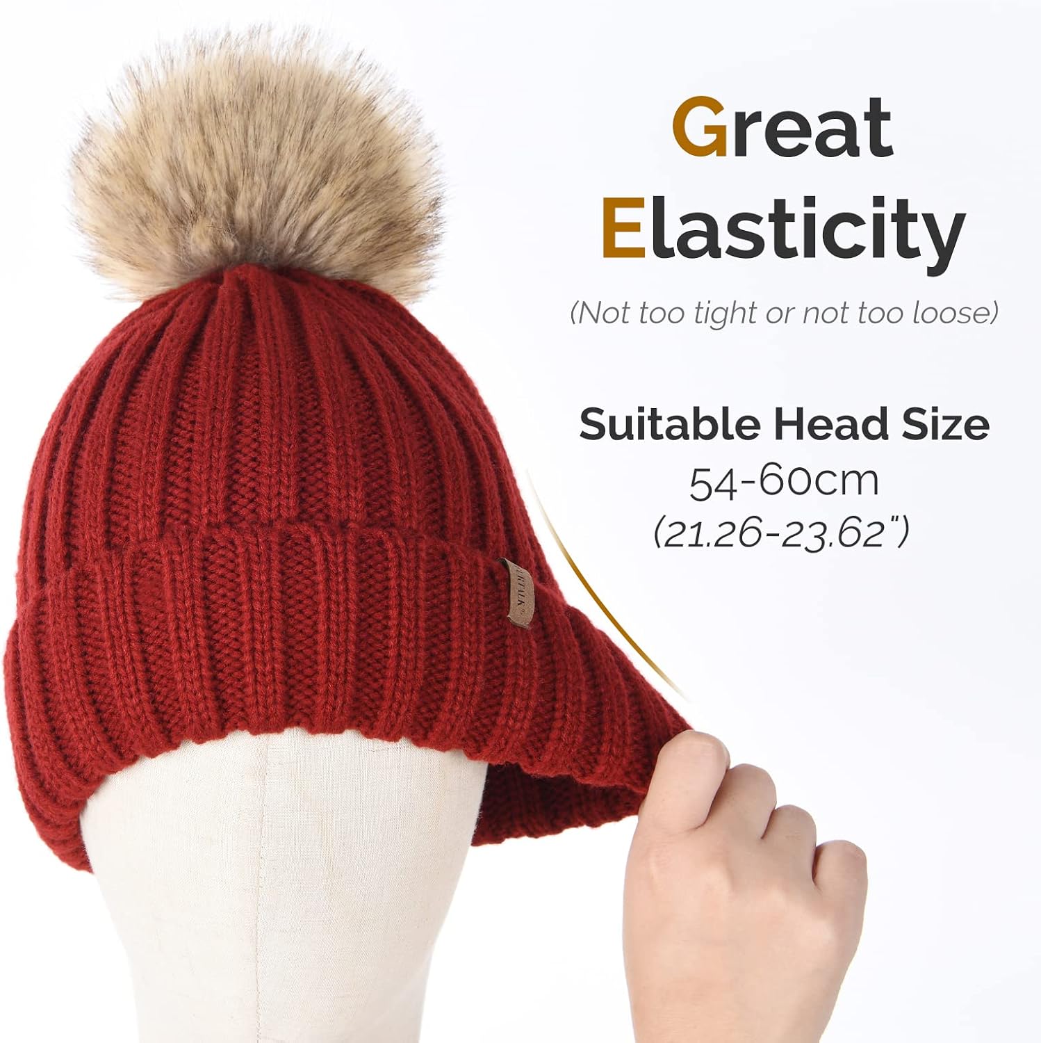 Detalle 2 de FURTALK Women's Knit Beanie, Acrylic